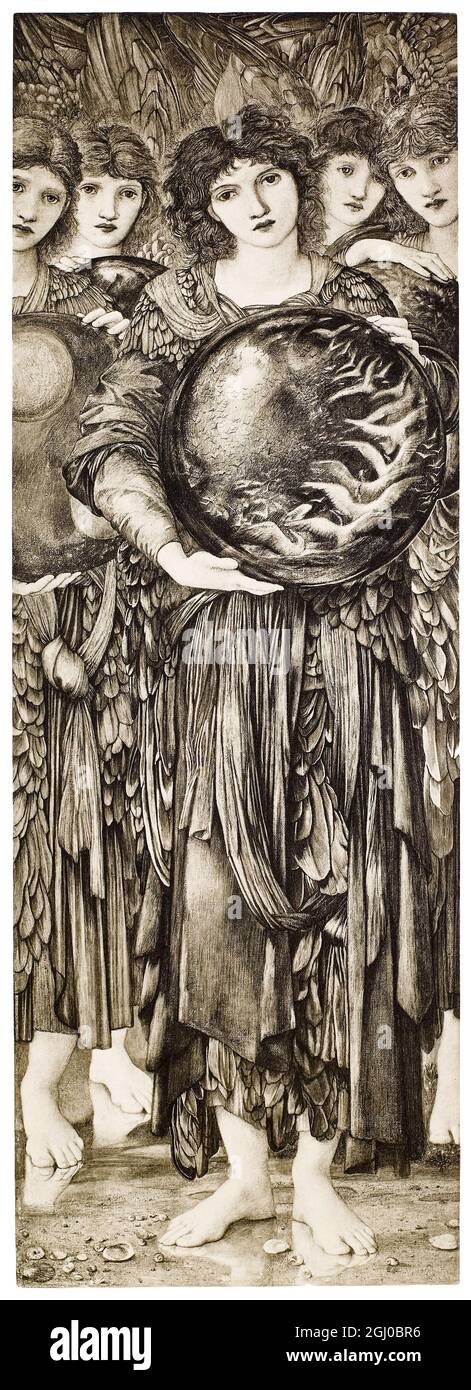 Giorni della creazione: Il quinto giorno (Galleria della Bibbia di Dalziels), stampato da Edward Burne Jones, 1870-1876 Foto Stock