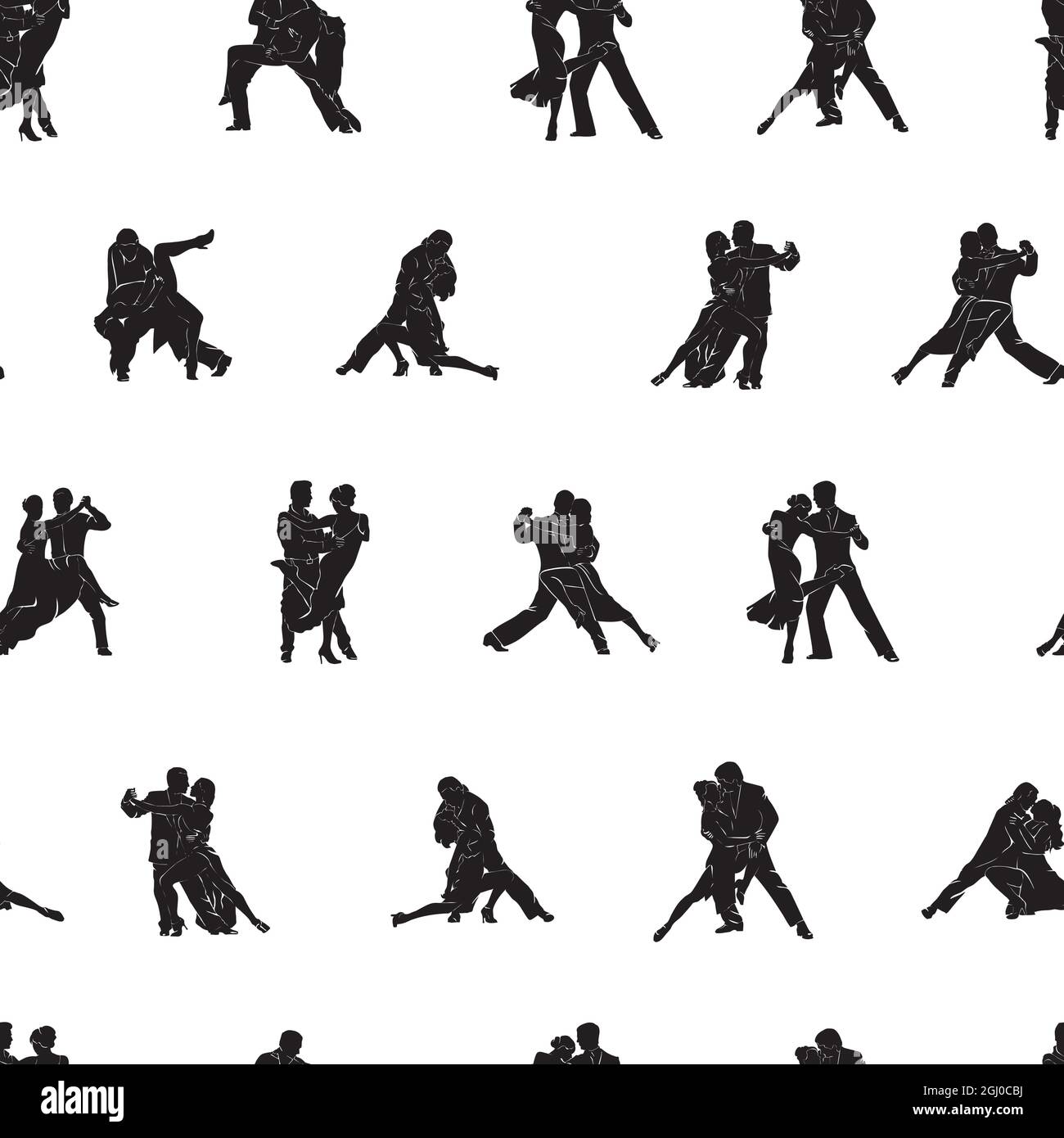 immagine di coppie ballanti in tango e sala da ballo, motivo per il design  e la decorazione, immagine di silhouette in bianco e nero Immagine e  Vettoriale - Alamy