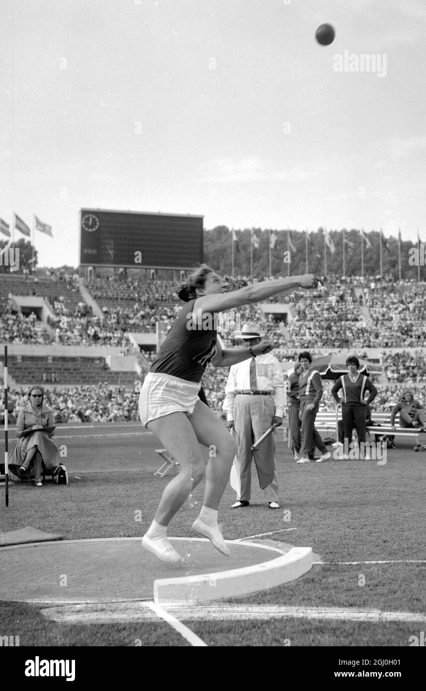 Roma: Tamara Press of Russia in Woman's Shot Put evento ai Giochi Olimpici di Roma. Round finale. 3 settembre 1960 Foto Stock