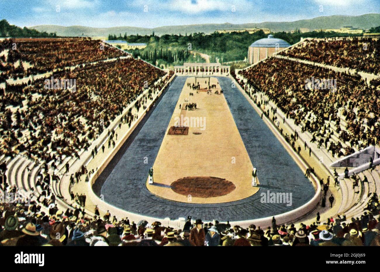 Atene 1906 - il grande stadio olimpico - ha ricevuto un milione di dracma donati dal filantropo greco Averof che ne ha permesso l'utilizzo nei giochi del 1906. ©TopFoto Foto Stock