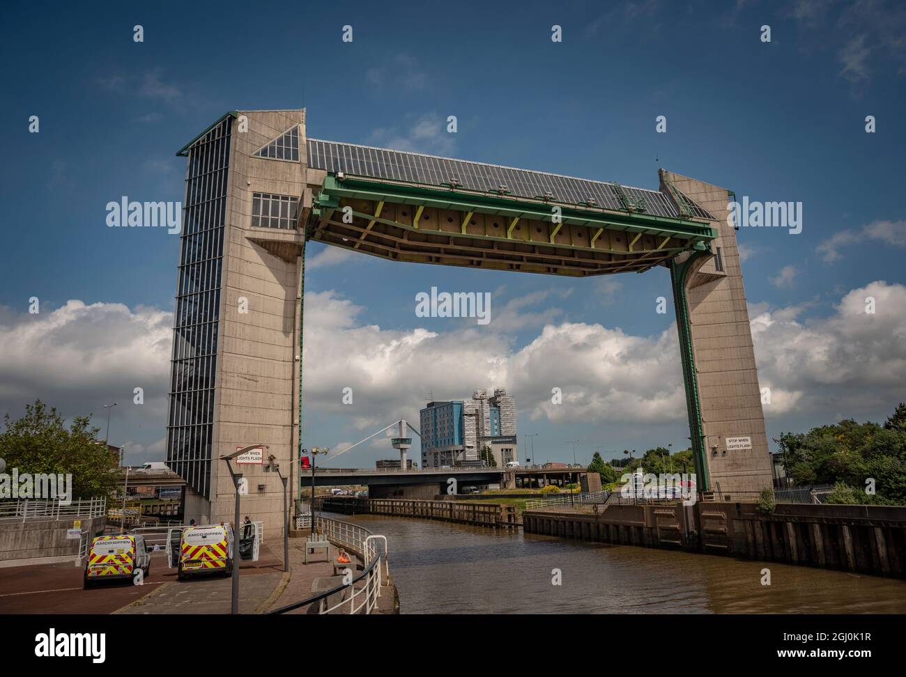 The River Hull Tidal Barrier a Kingston upon Hull, East Yorkshire, Regno Unito Foto Stock