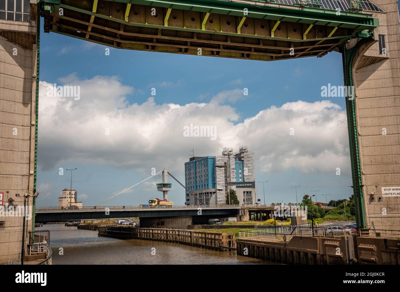 The River Hull Tidal Barrier a Kingston upon Hull, East Yorkshire, Regno Unito Foto Stock