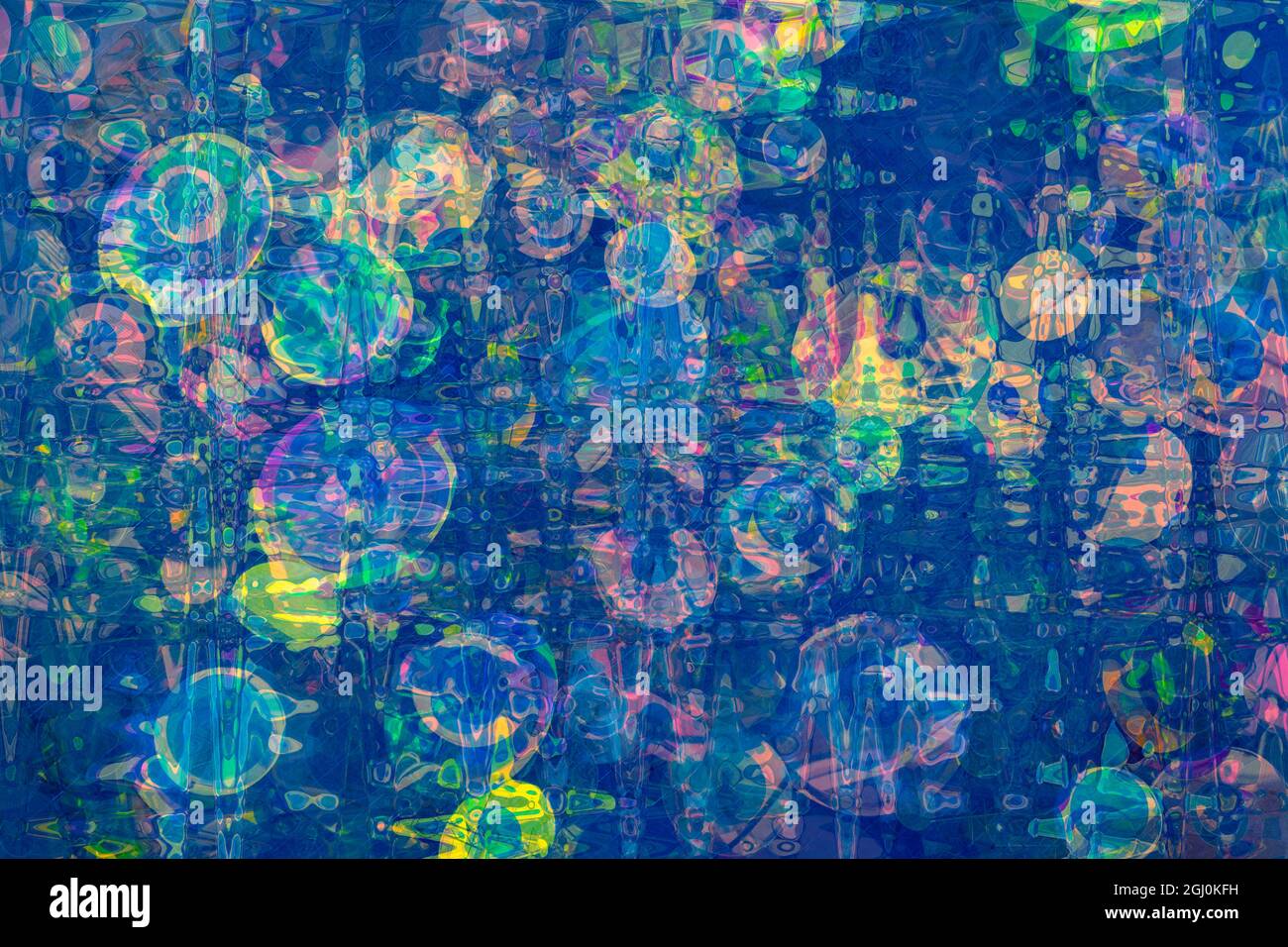 Cerchi blu astratti Foto Stock