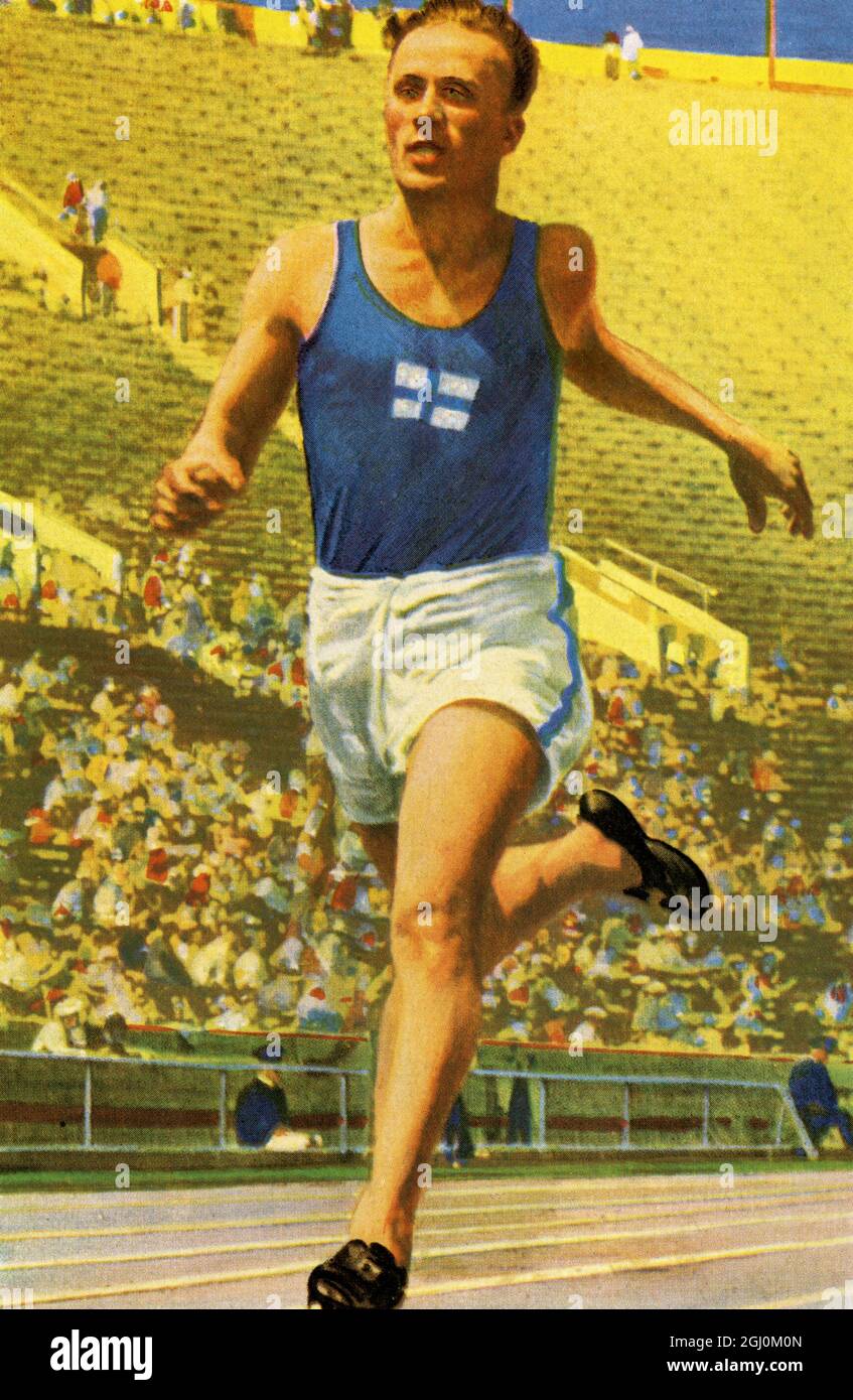Decathlon: Jarvinen (Finlandia) si è piazzato 2° alle Olimpiadi estive a Los Angeles, California 1932 ufficialmente conosciuta come i Giochi della X Olympiad Foto Stock