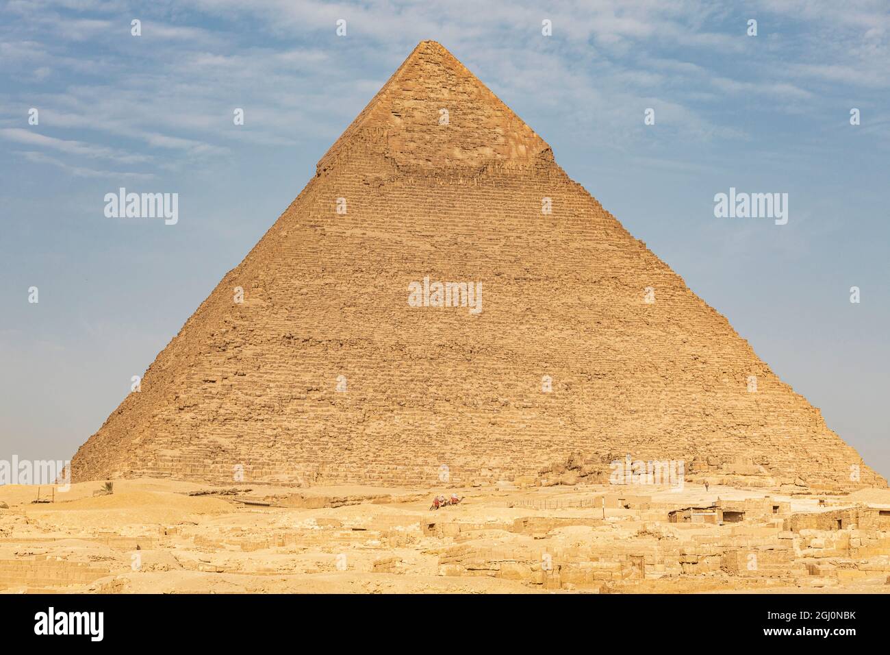 Africa, Egitto, al Cairo. Altopiano di Giza. Piramide di Khafre in Giza. Foto Stock