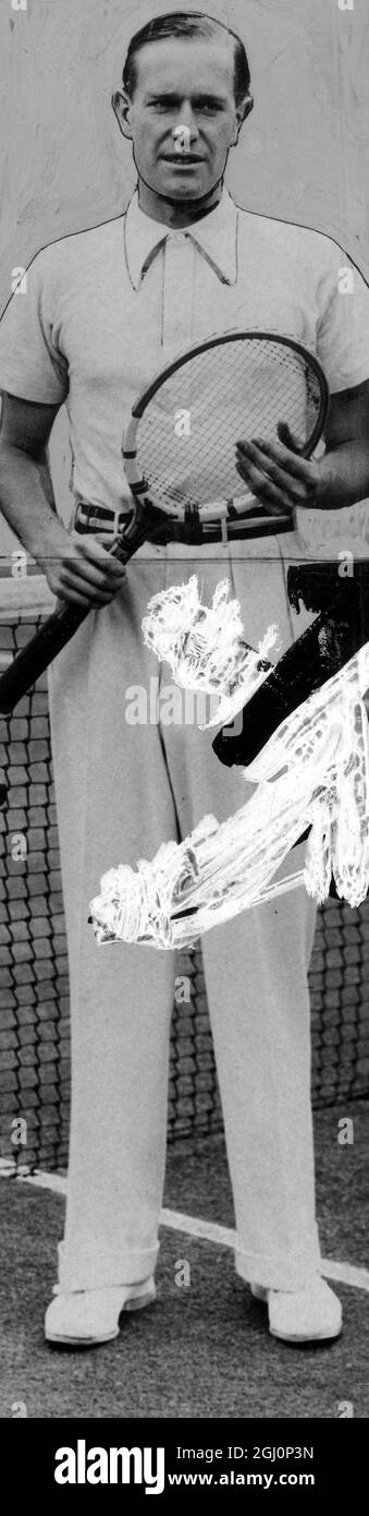 Tennista tedesco Baron Gottfried von Cramm Foto Stock