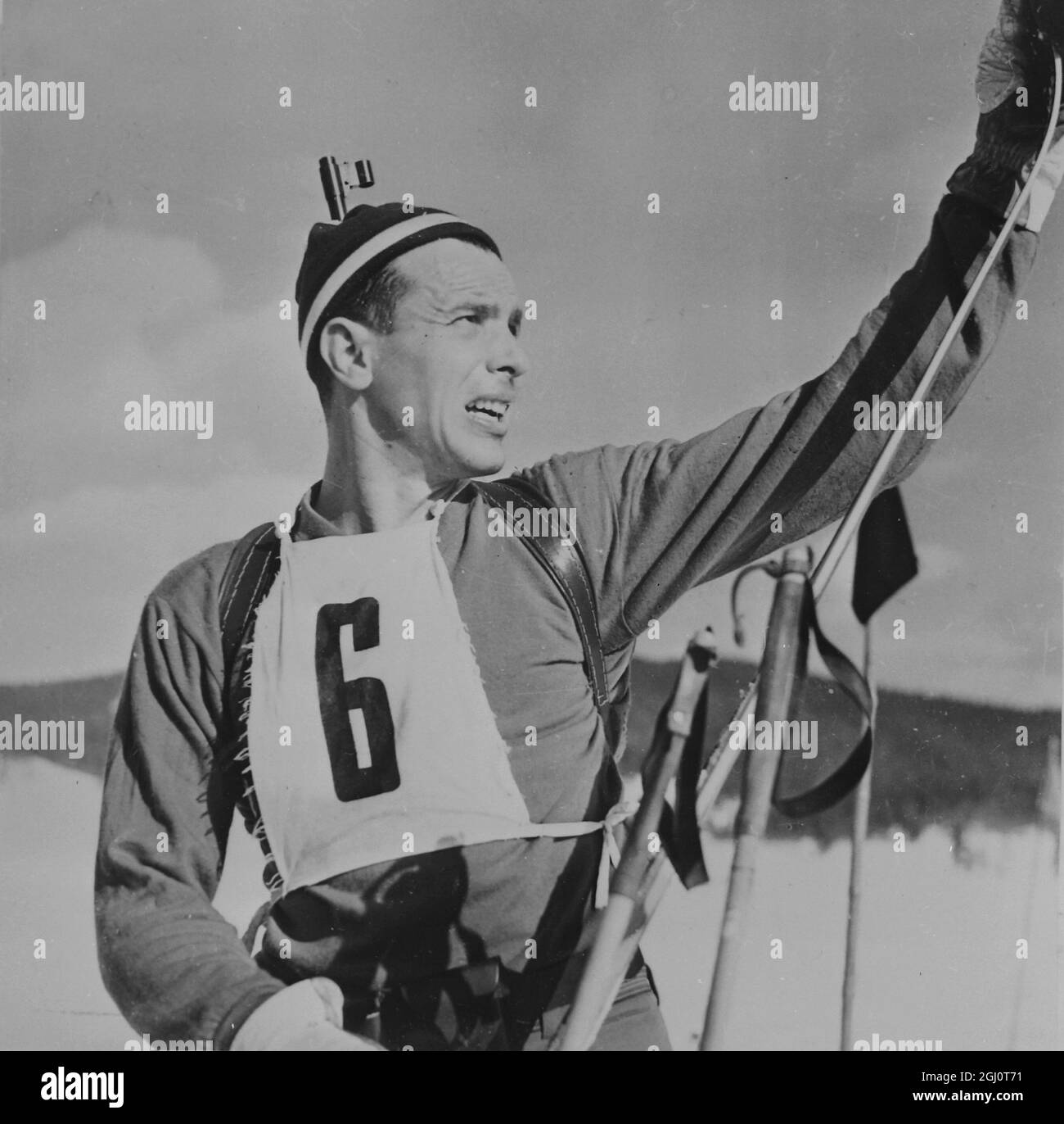 SCIATORE VLADIMIR MELANIN MEMBRO DELLA SQUADRA OLIMPICA SOVIETICA 2 FEBBRAIO 1960 Foto Stock