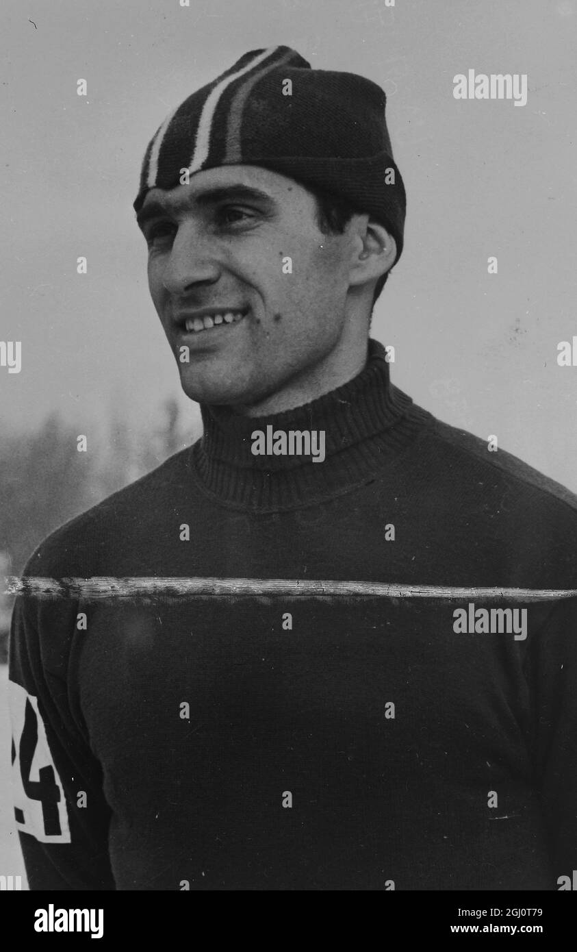 SCIATORE OLEG GONCHARENKO MEMBRO DELLA SQUADRA OLIMPICA SOVIETICA 2 FEBBRAIO 1960 Foto Stock