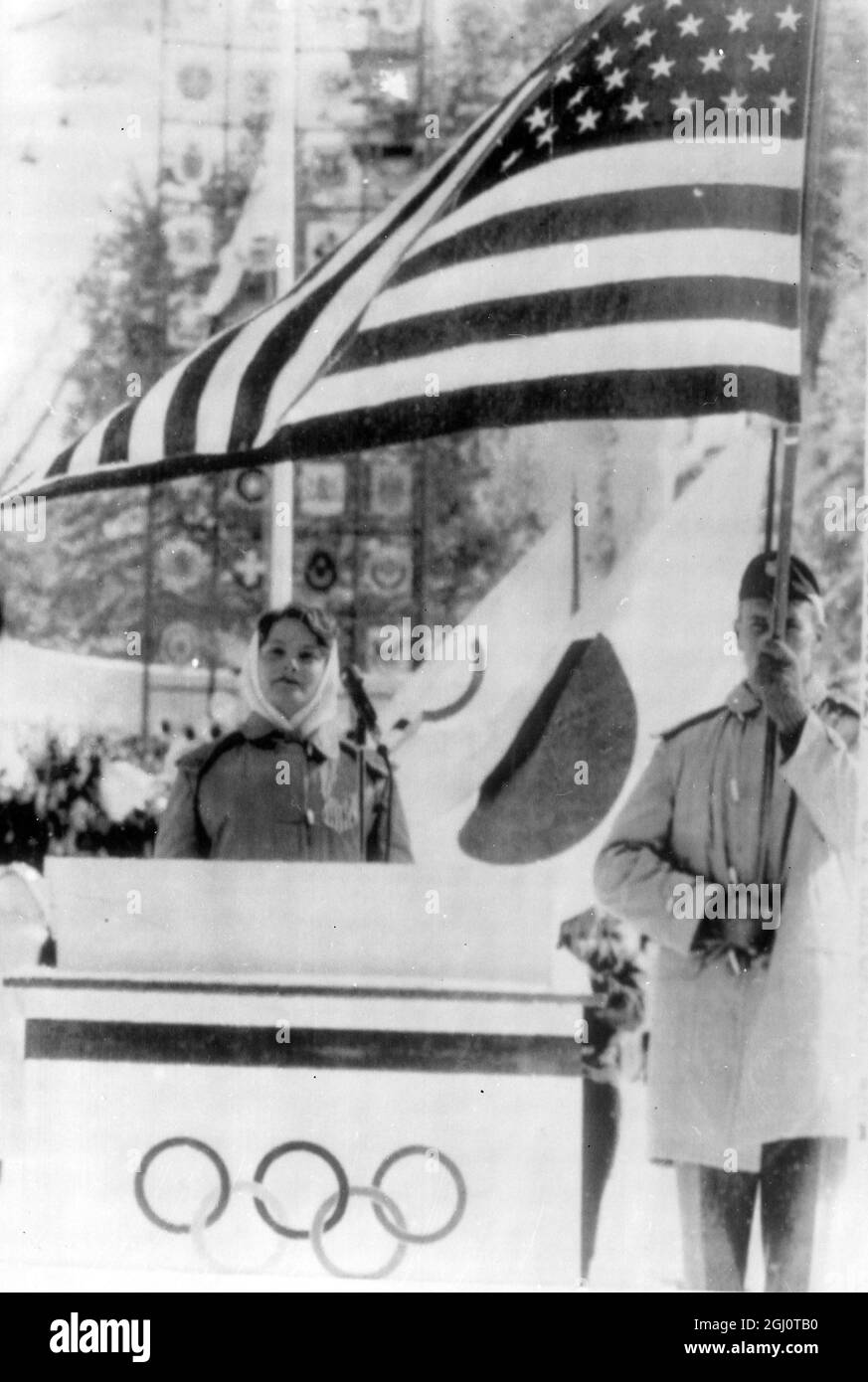 LE OLIMPIADI DELLO SKATER HEISS CAROL GIURANO IL 19 FEBBRAIO 1960 Foto Stock