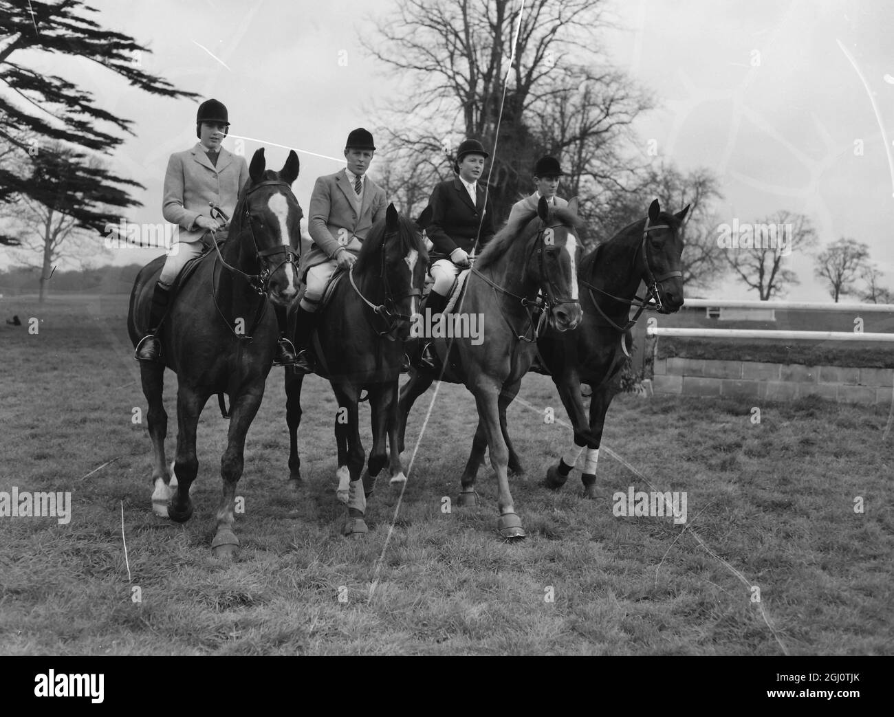 HORSEJUMPING FLANAGAN CON SMYTHE FORMAZIONE PER LA SQUADRA OLIMPICA 12 APRILE 1960 Foto Stock