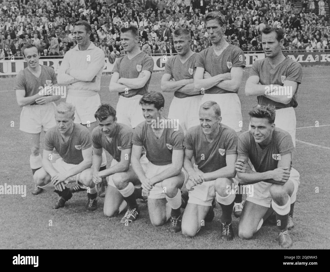CALCIO LA SQUADRA OLIMPICA DANESE 5 LUGLIO 1960 Foto Stock