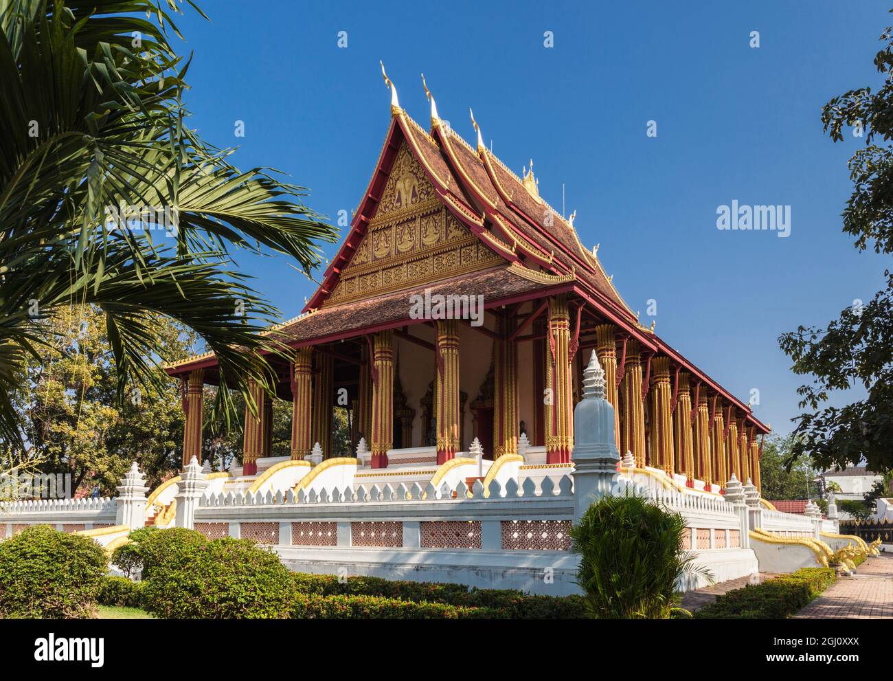 Laos, Vientiane. Haw Pha Keo, esterno del Museo Nazionale di Arte religiosa. Foto Stock