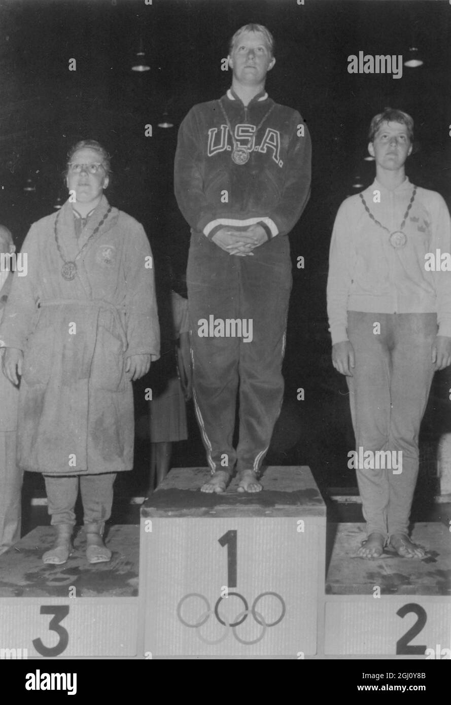 GIOCO OLIMPICO NUOTO 400M FREESTYLE DONNE FINALE VON SALTZA GOLD OT 2 SETTEMBRE 1960 Foto Stock