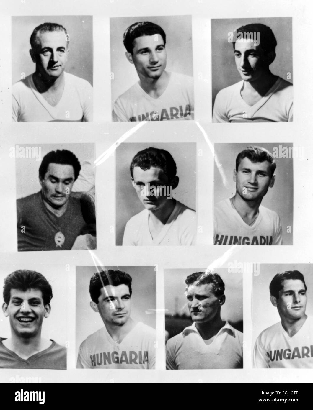 NAZIONALE DI CALCIO UNGHERESE - RITRATTO DEI CALCIATORI 5 DICEMBRE 1961 Foto Stock