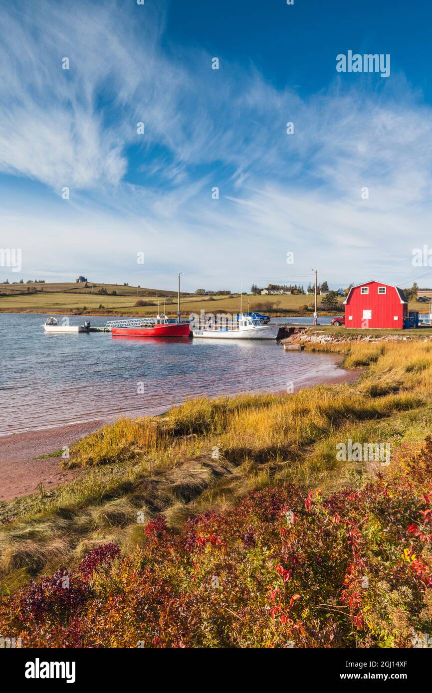 Canada, Prince Edward Island, fiume francese. Piccolo porto di pescatori. Foto Stock