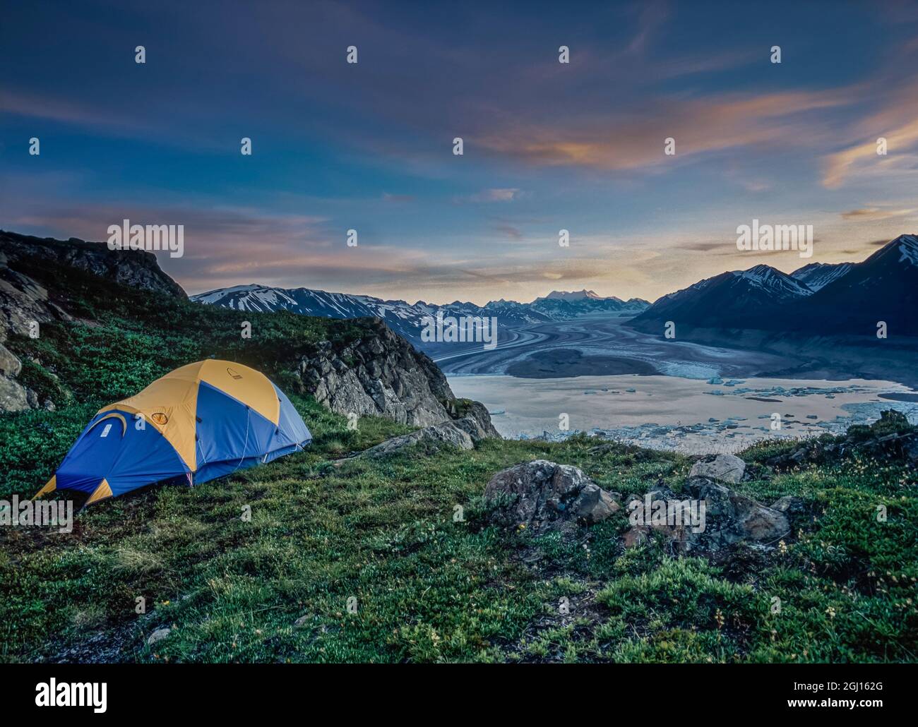 Lago Lowell sul fiume Alsek, Parco Nazionale di Kluane, Canada. (PR) Foto Stock