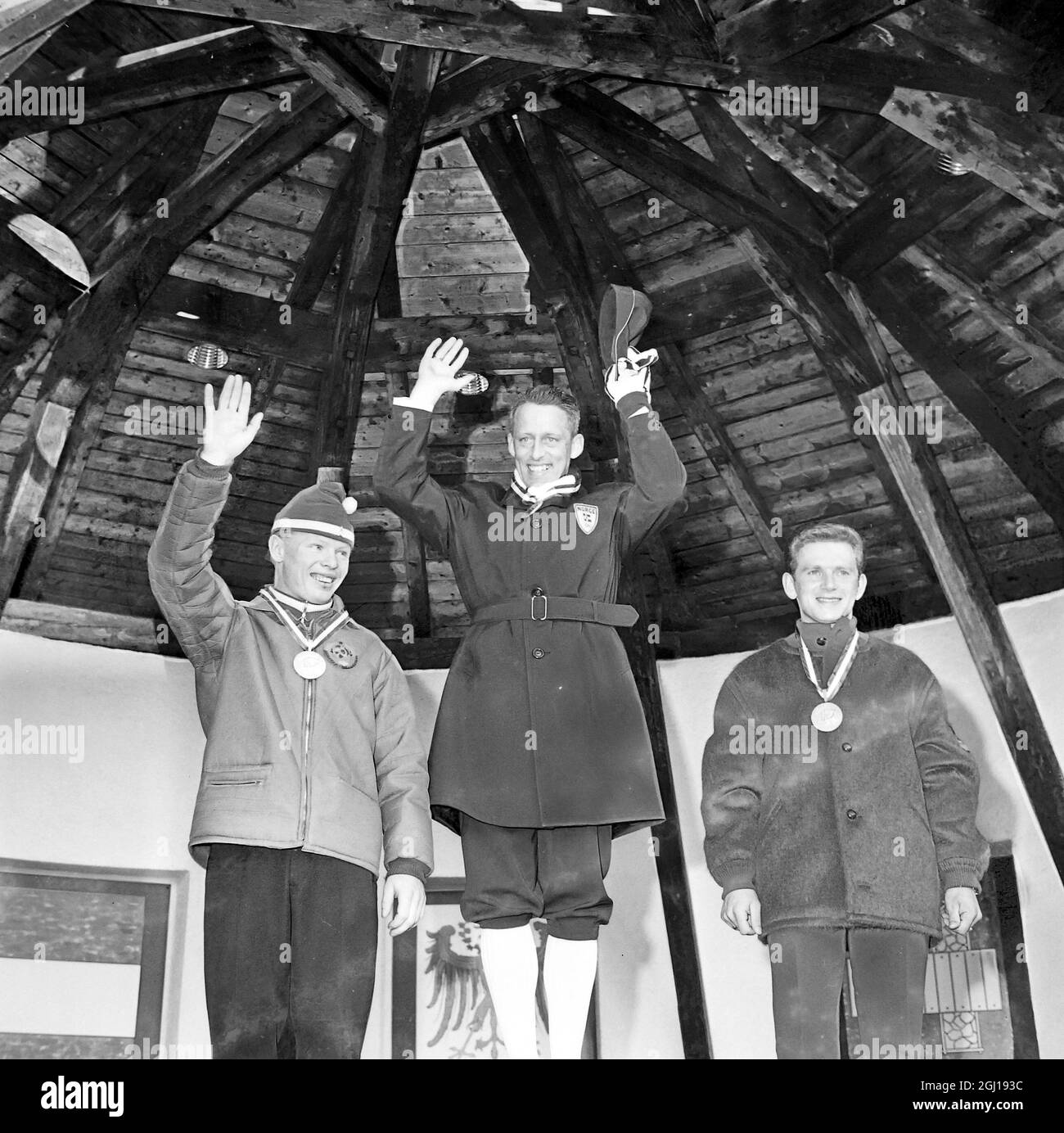 GIOCHI DELLE OLIMPIADI INVERNALI IN AUSTRIA - IL NORVEGESE TORMOD KNUTSEN VINCE L'EVENTO NORDIC COMBINATION - ; 4 FEBBRAIO 1964 Foto Stock