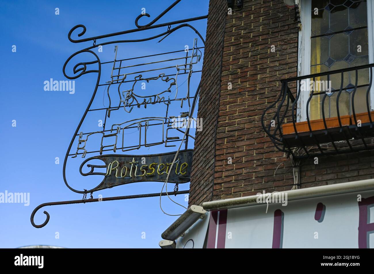 Firma ristorante vintage in francia Foto Stock