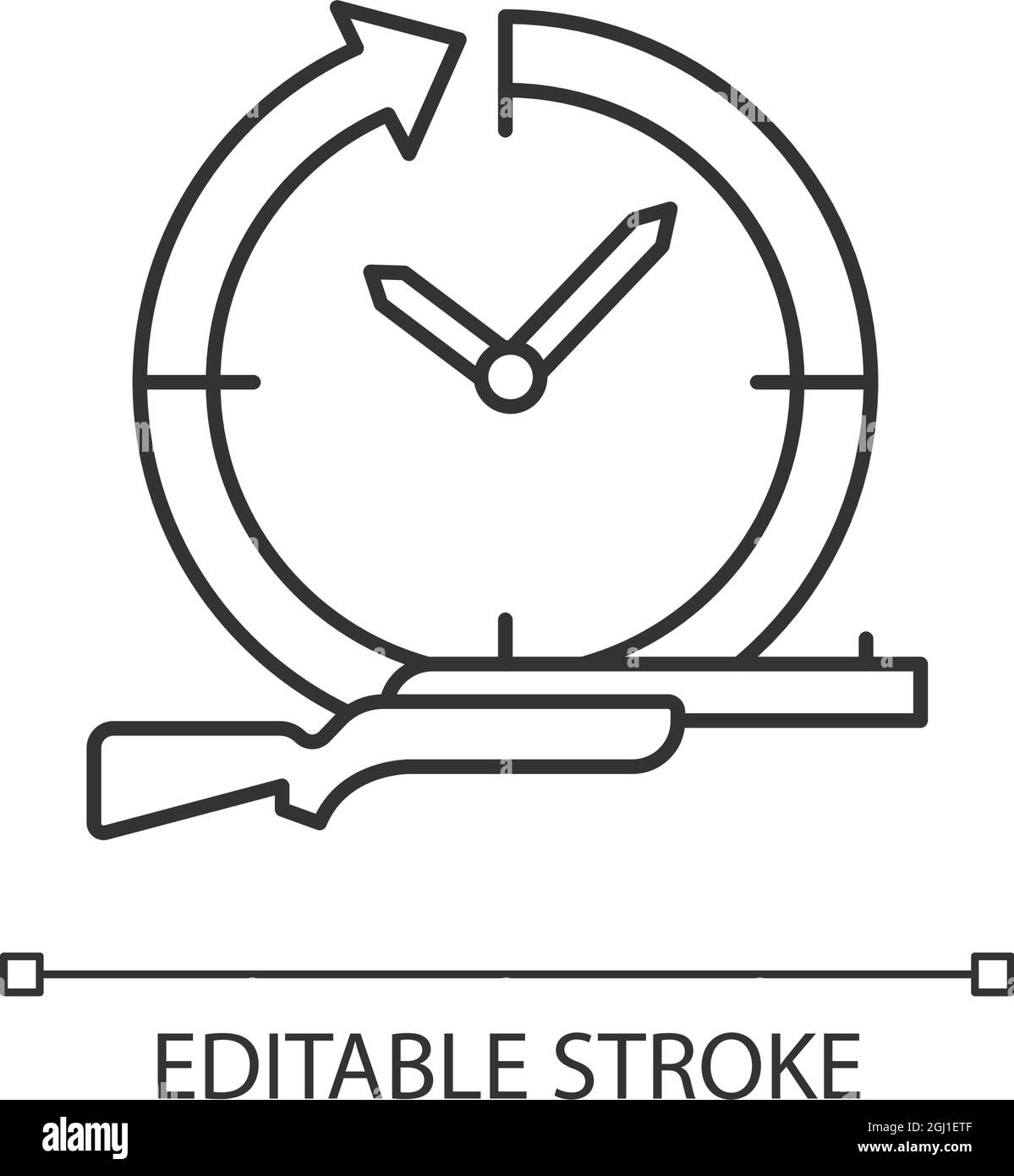 Caccia icona lineare tutto l'anno Illustrazione Vettoriale