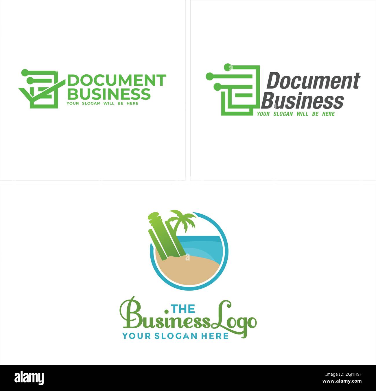 Business Document TECH e logo Palm Beach Illustrazione Vettoriale