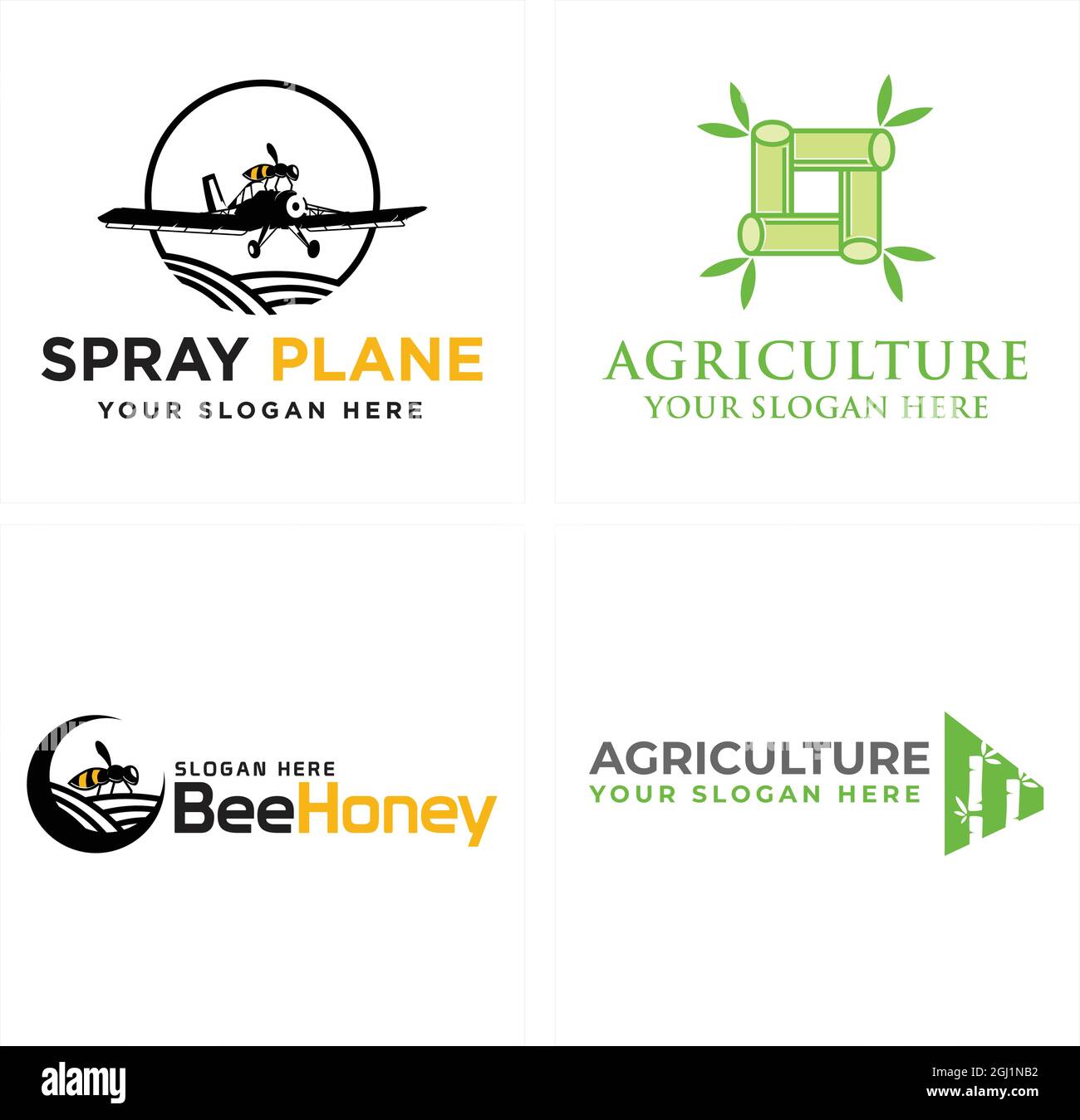 Agricoltura ape fattoria apicoltore natura logo design Illustrazione Vettoriale