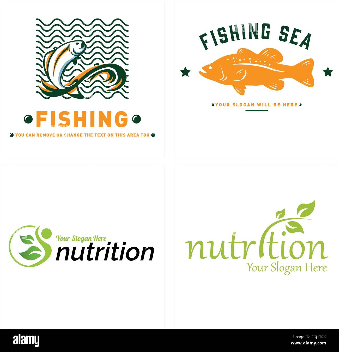 Sport pesca sana alimentazione alimentare logo design Illustrazione Vettoriale