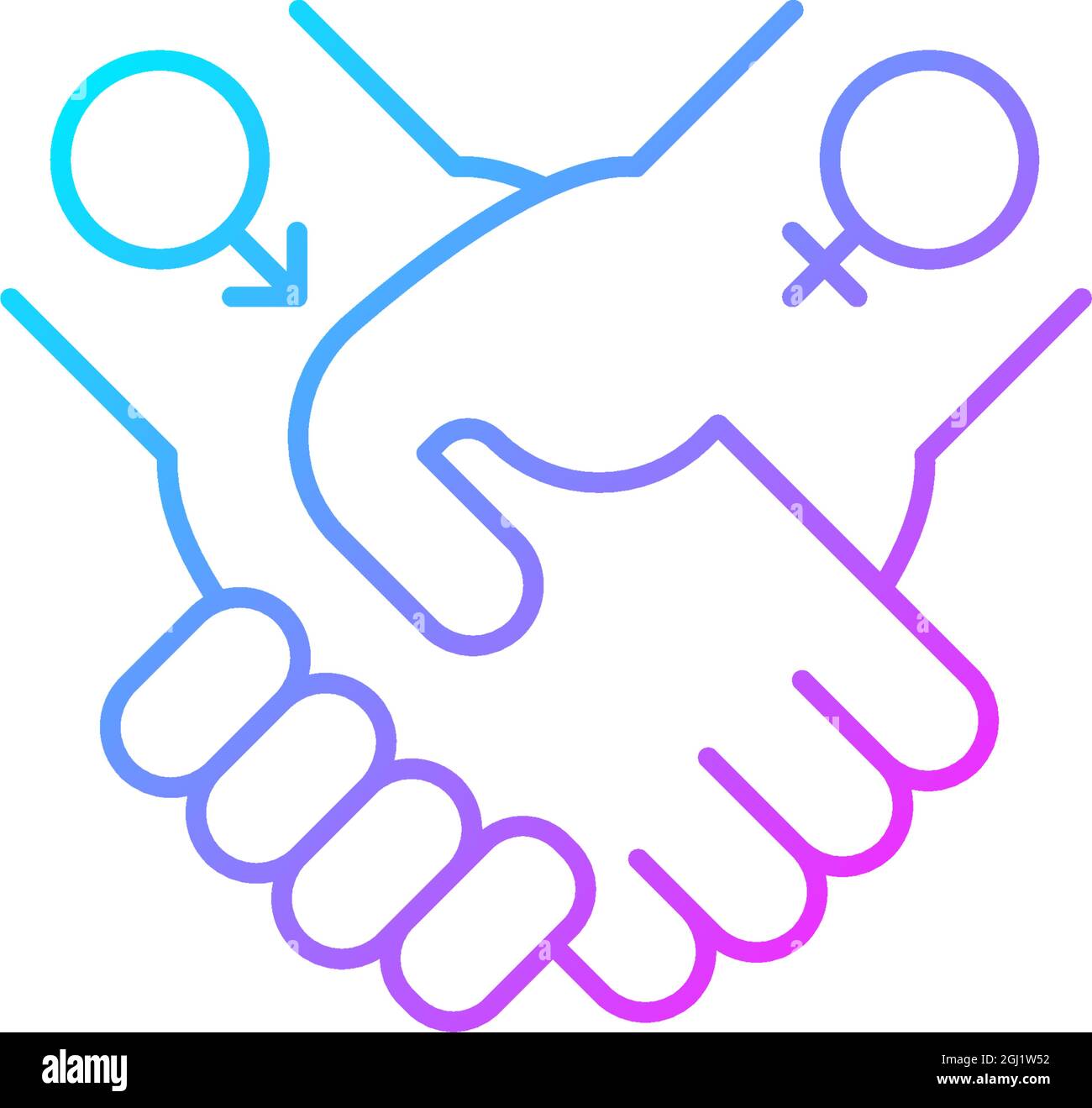 Icona vettore lineare gradiente relazioni eque Illustrazione Vettoriale