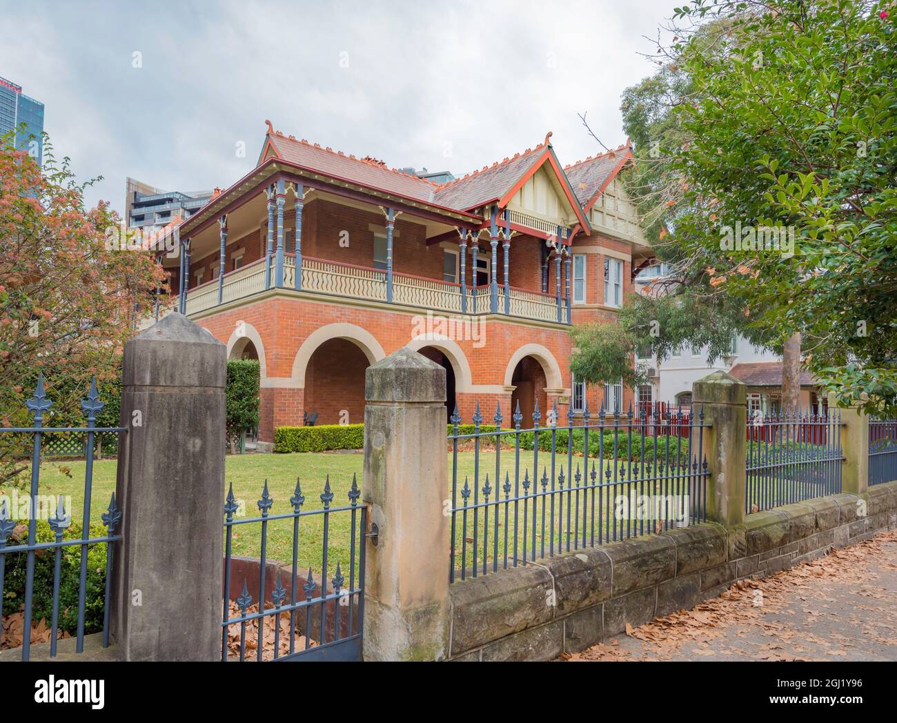 Una grande casa in stile Regina Anna della Federazione del 1900 nel sobborgo di North Sydney, conosciuta come Stormanston Foto Stock