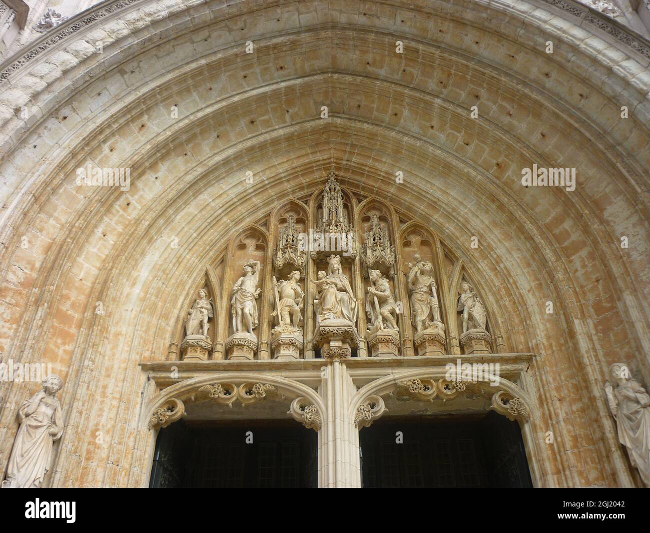 Vista di Notre Dame du Sablon a Bruxelles, Belgio Foto Stock