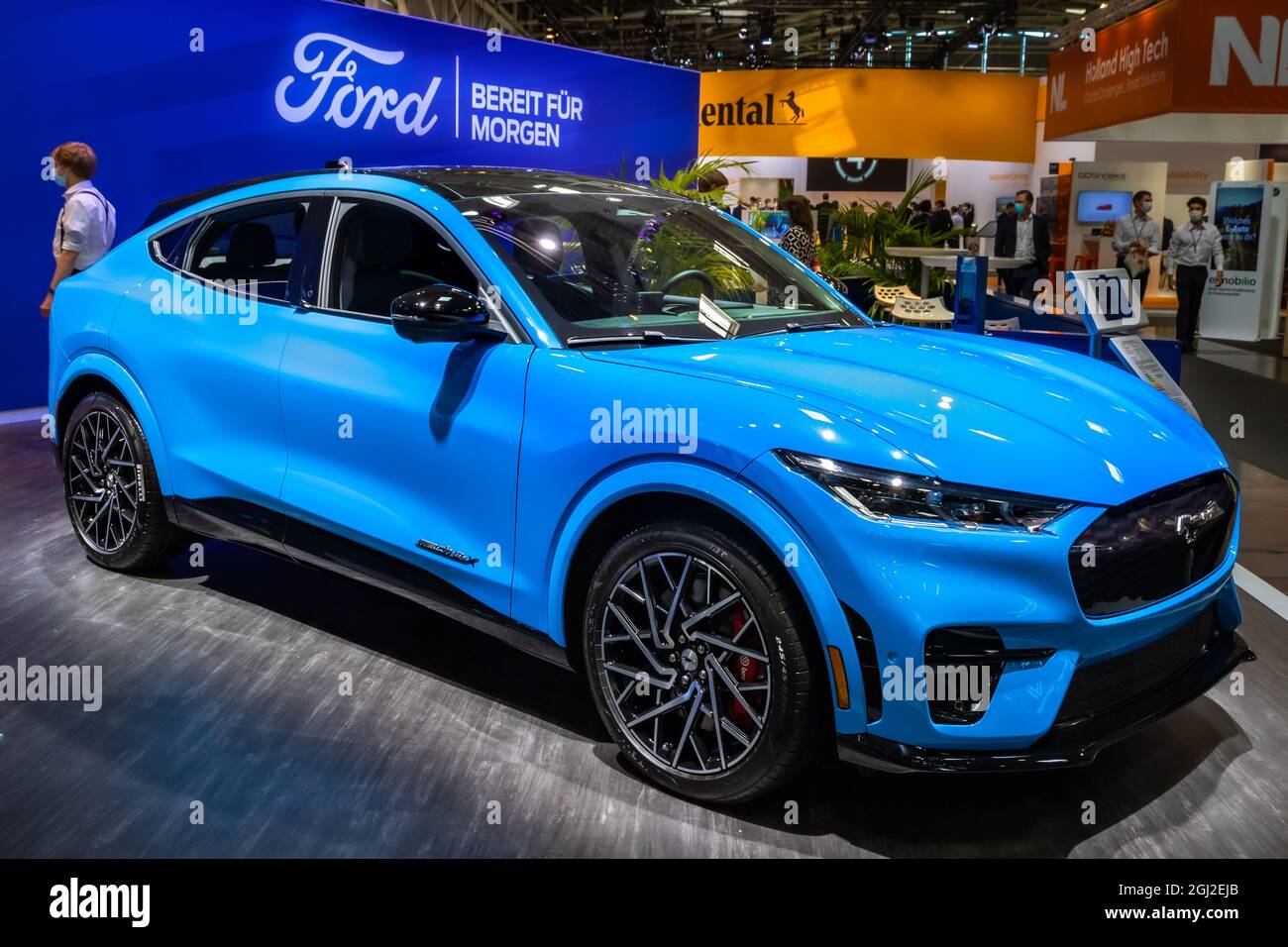 Ford Mustang Mach-e GT auto elettrica SUV in mostra alla IAA Mobility 2021 Motor show a Monaco di Baviera, Germania - 6 settembre 2021. Foto Stock