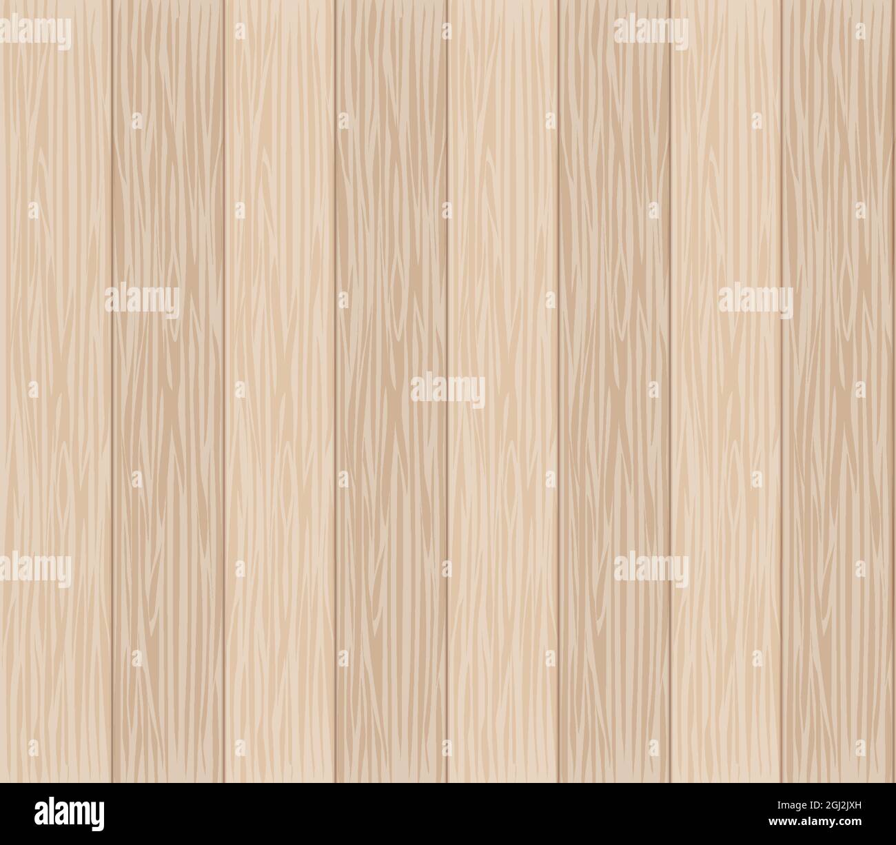 Sfondo di legno chiaro. Texture di tavole di legno marrone chiaro. La trama è uniforme orizzontalmente. Illustrazione vettoriale. Illustrazione Vettoriale