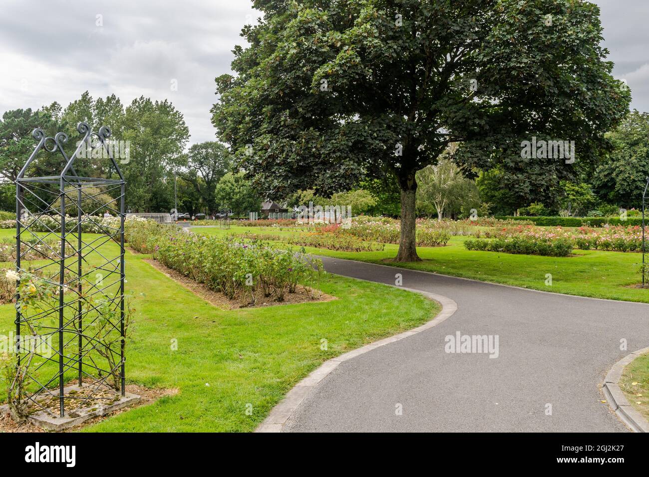 Persone che camminano nel parco cittadino, Tralee, Co Kerry, Irlanda. Foto Stock