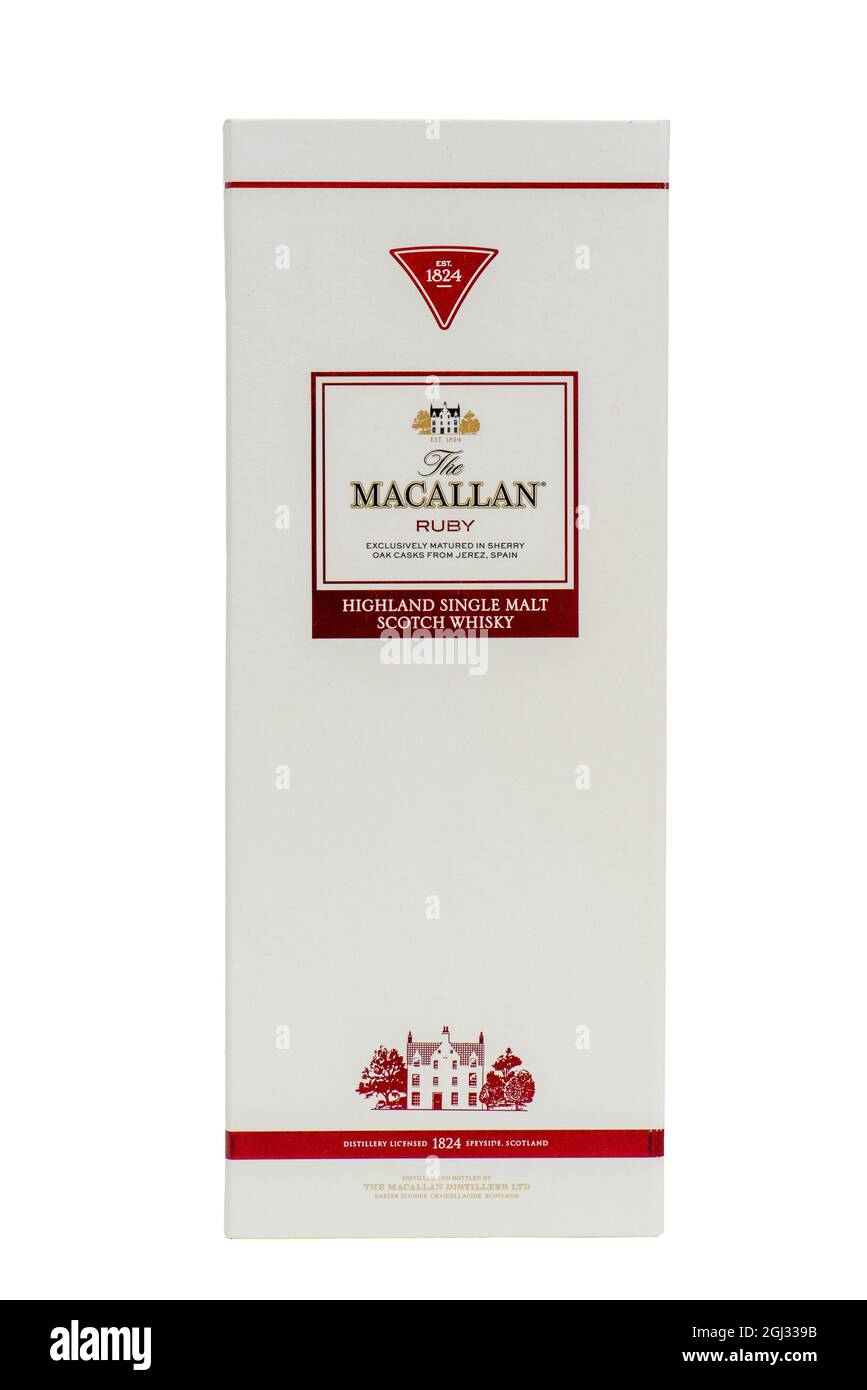 Scatola di WHISKY DI scotch MACALLAN single al malto Foto Stock