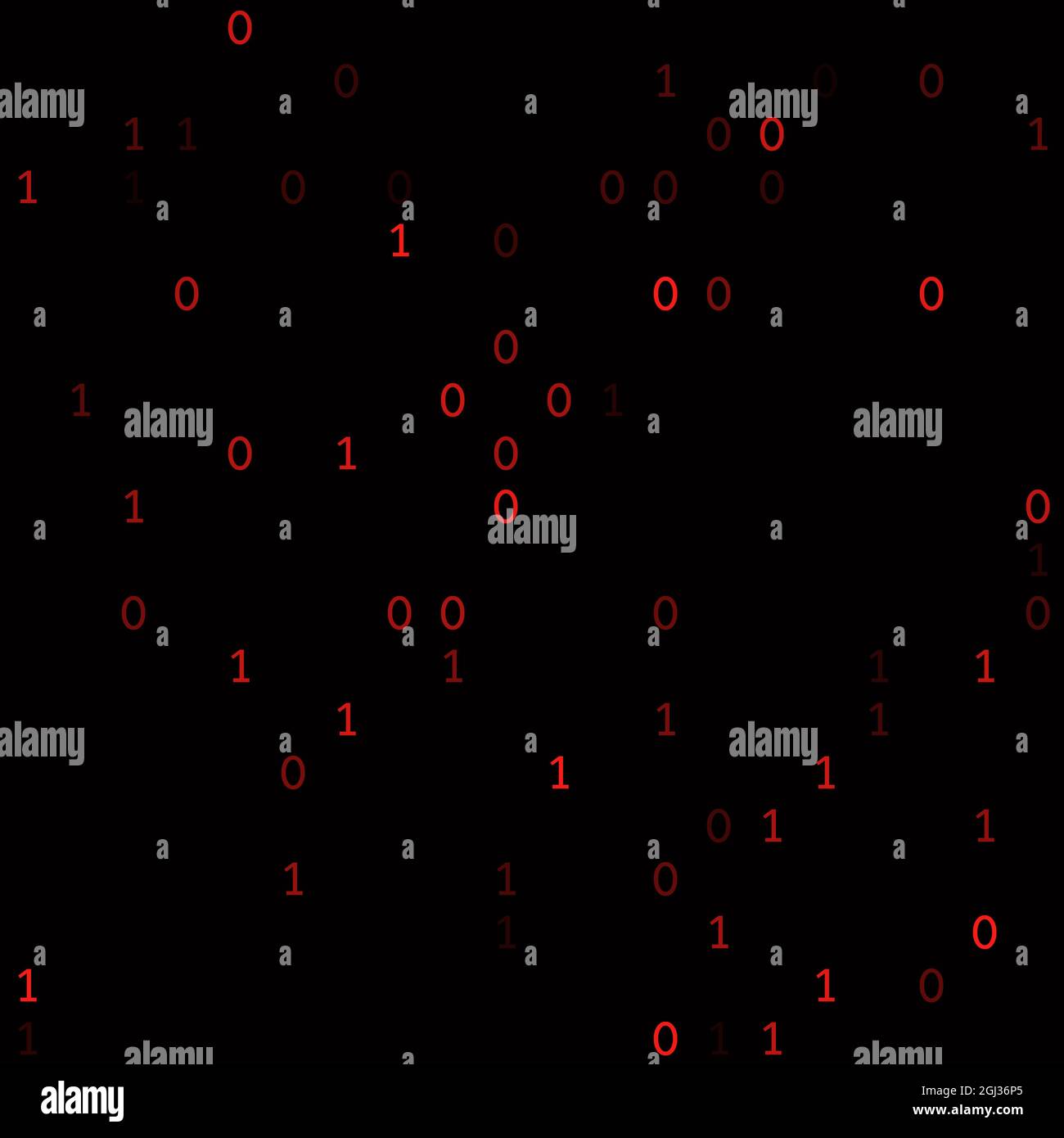 Background del codice binario della tecnologia astratta. Zeri rossi e uno, molti bit mancati. Dati binari digitali instabili e concetto di dati insicuri senza soluzione di continuità Foto Stock