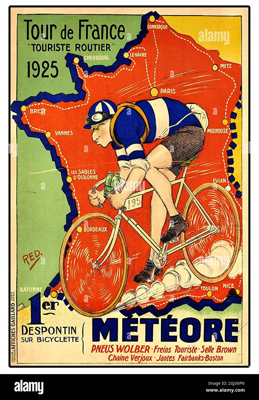 Fare clic sul poster della gara ciclistica francese d'epoca - Tour de France,  1925 Foto stock - Alamy