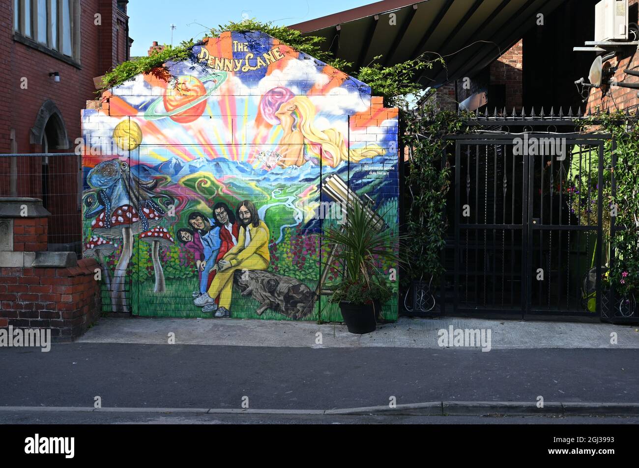 Liverpool Mural vicino Penny Lane a Liverpool Foto Stock