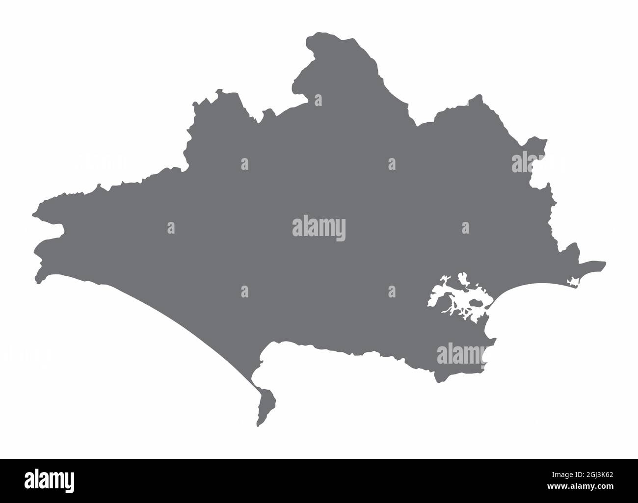 Dorset County silhouette mappa isolato su sfondo bianco, Inghilterra Illustrazione Vettoriale