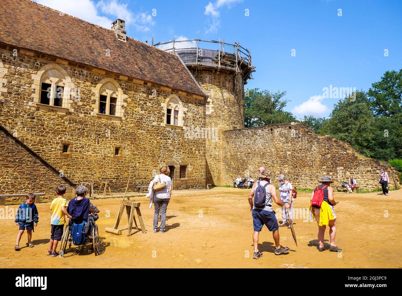 Sito di costruzione del castello di Guédelon, Treigny-Perreuse-Sainte-Colombe, Yonne, regione Bourgogne Franche-Comté, Francia Foto Stock