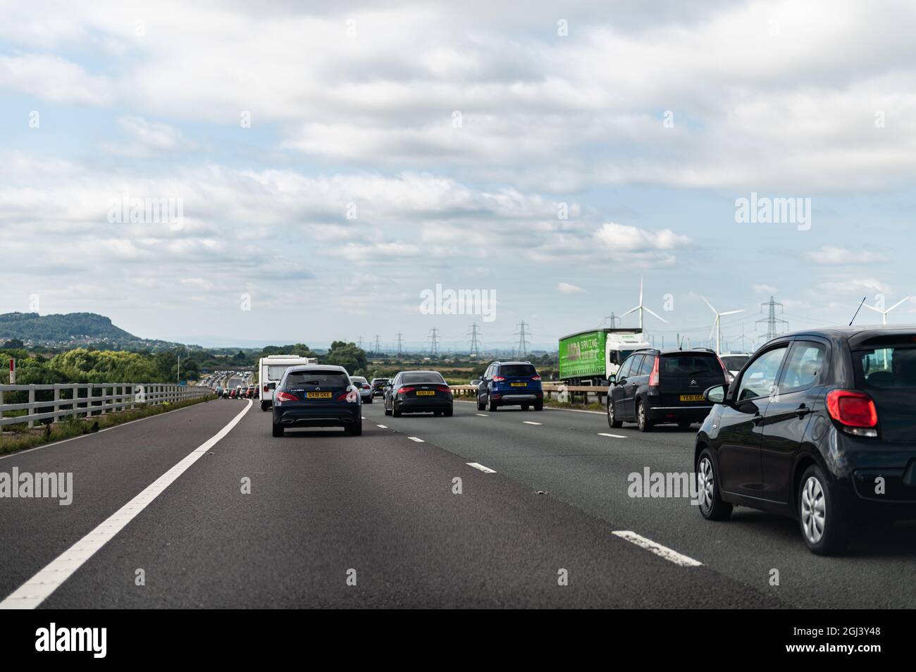 Ingorghi di traffico lento nel Regno Unito Foto Stock