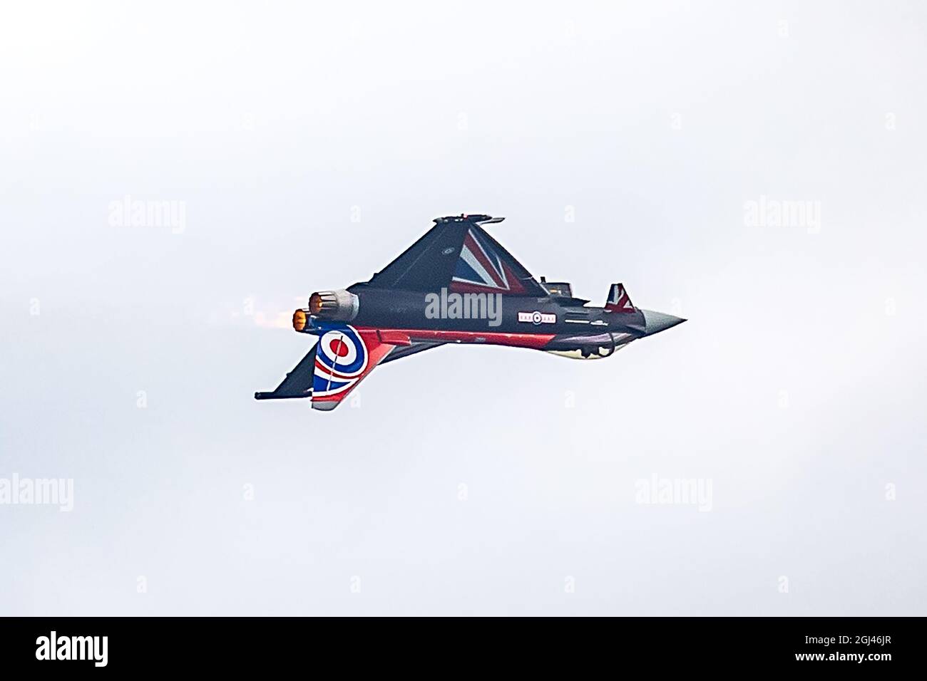 RAF Typhoon Aircraft display, Bournemouth Air Show 2021, Regno Unito Foto Stock