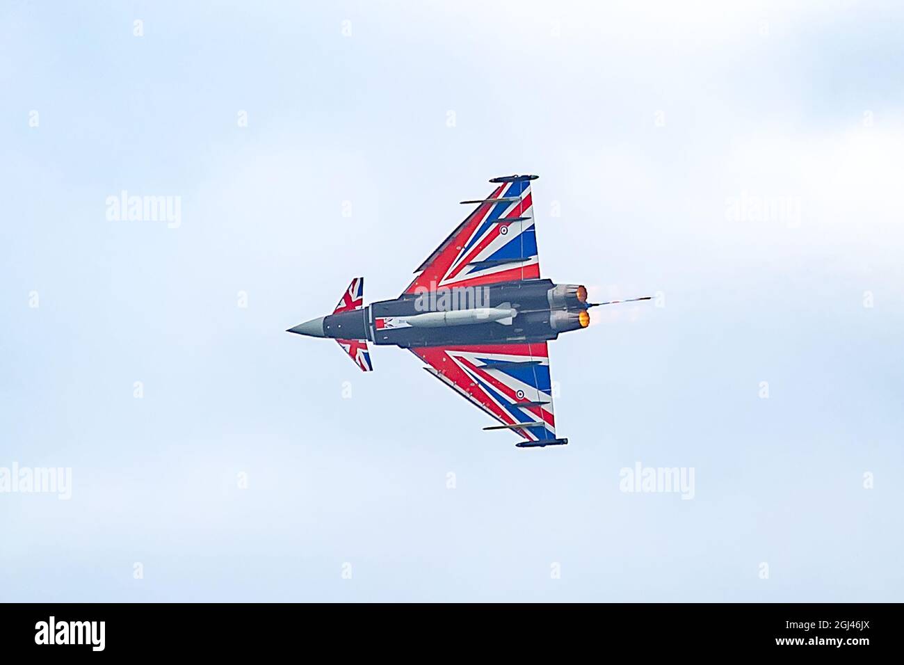 RAF Typhoon Aircraft display, Bournemouth Air Show 2021, Regno Unito Foto Stock