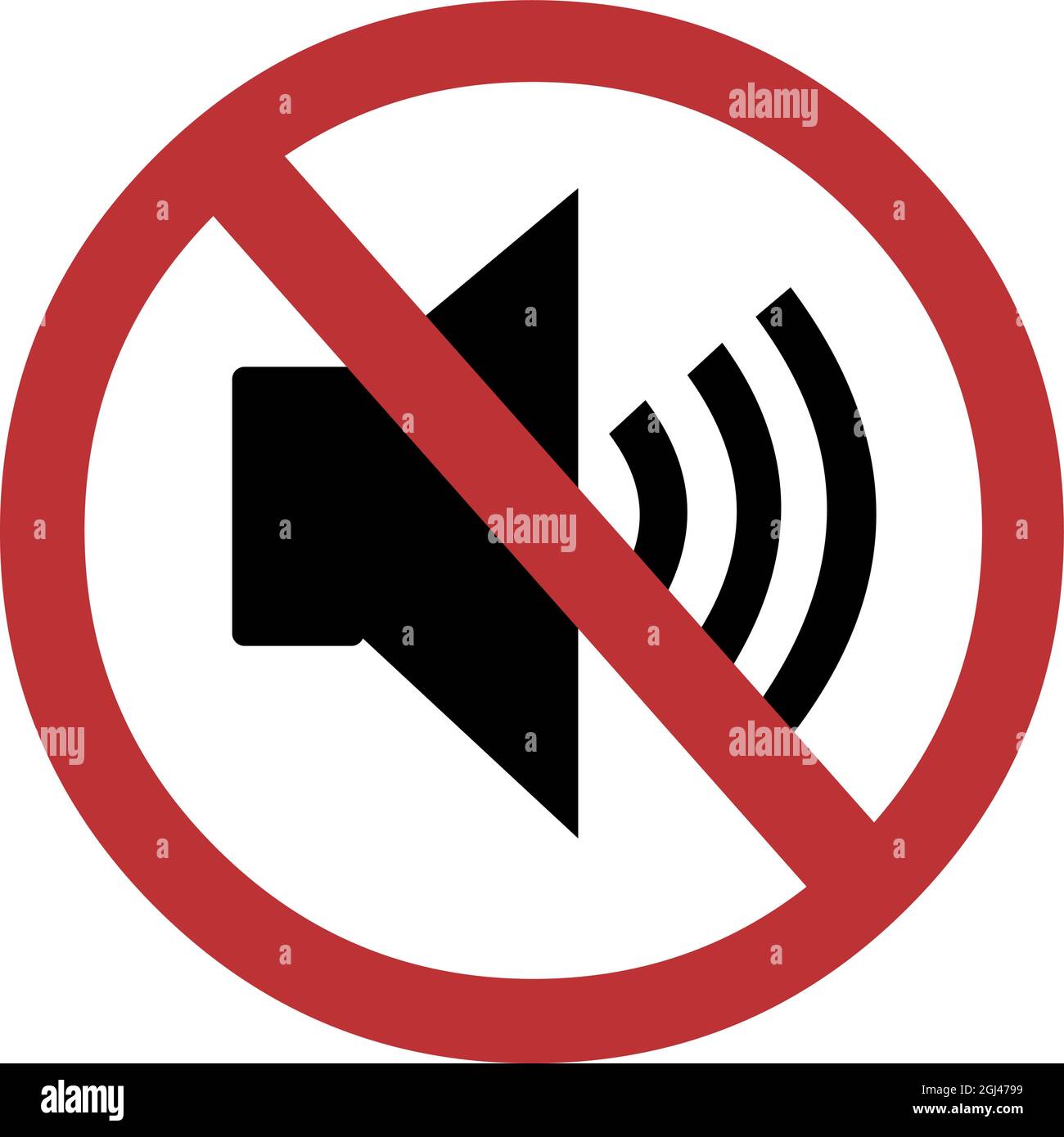 Illustrazione vettoriale della segnalazione di suoni vietati o volume elevato Illustrazione Vettoriale