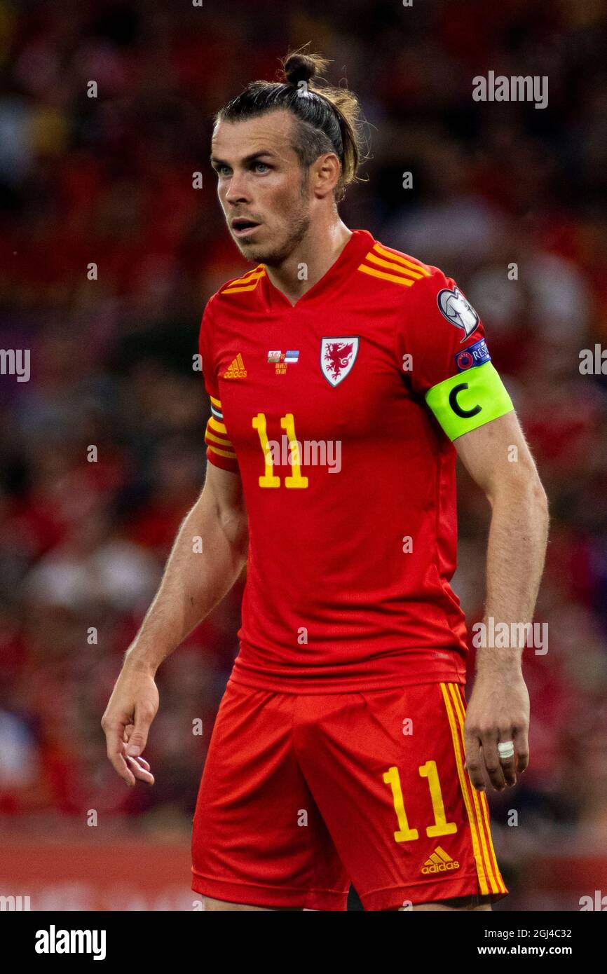 Cardiff, Regno Unito. 08 settembre 2021. Gareth Bale del Galles in azione. Galles / Estonia in un qualificatore della Coppa del mondo FIFA 2022 al Cardiff City Stadium l'8 settembre 2021. Credit: Lewis Mitchell/Alamy Live News Foto Stock