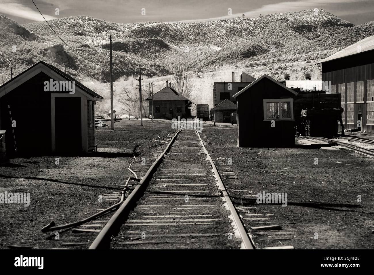 Scena vintage Rail Yard Foto Stock