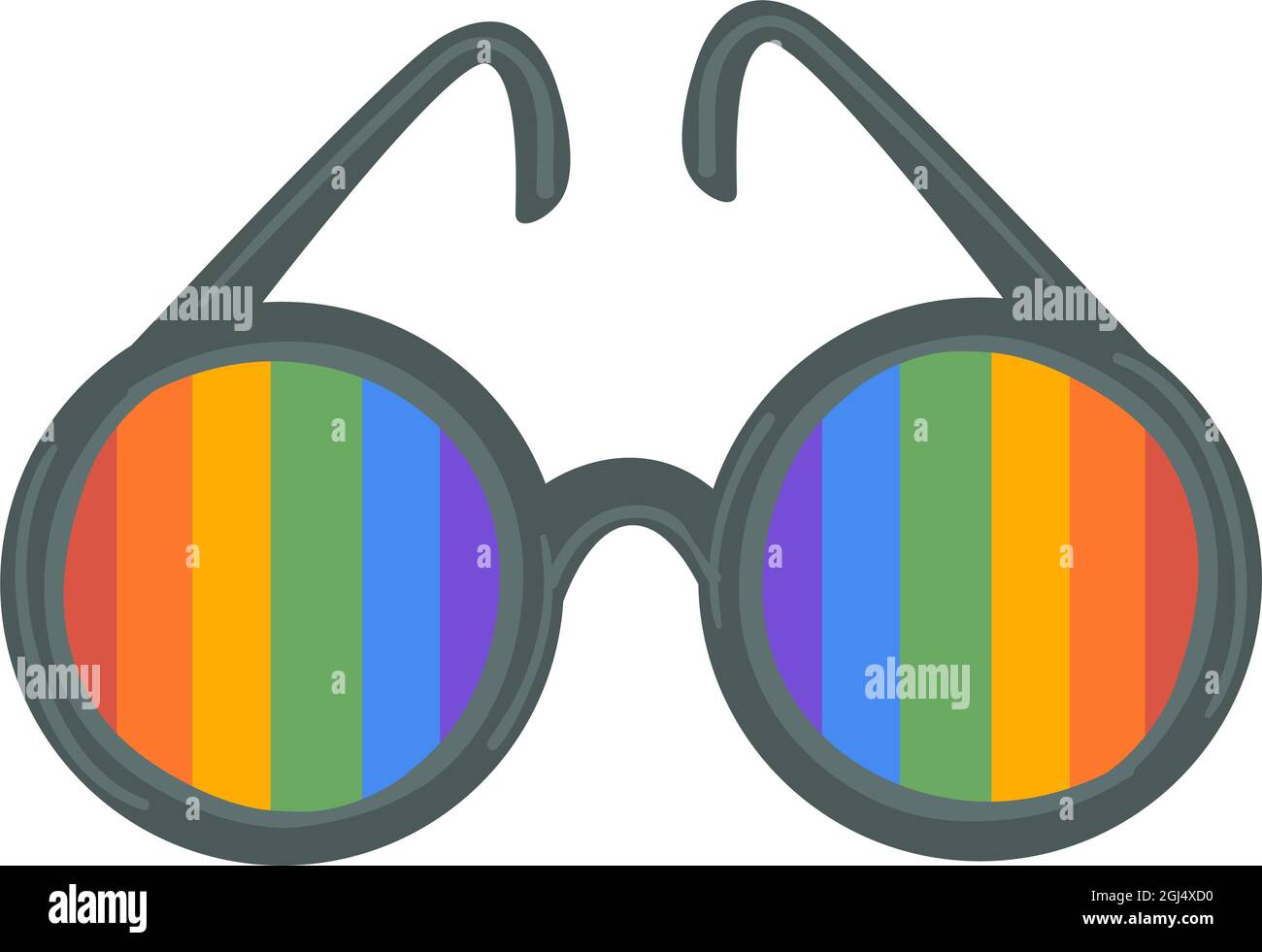 Occhiali hippie con occhiali rotondi arcobaleno Immagine e Vettoriale -  Alamy
