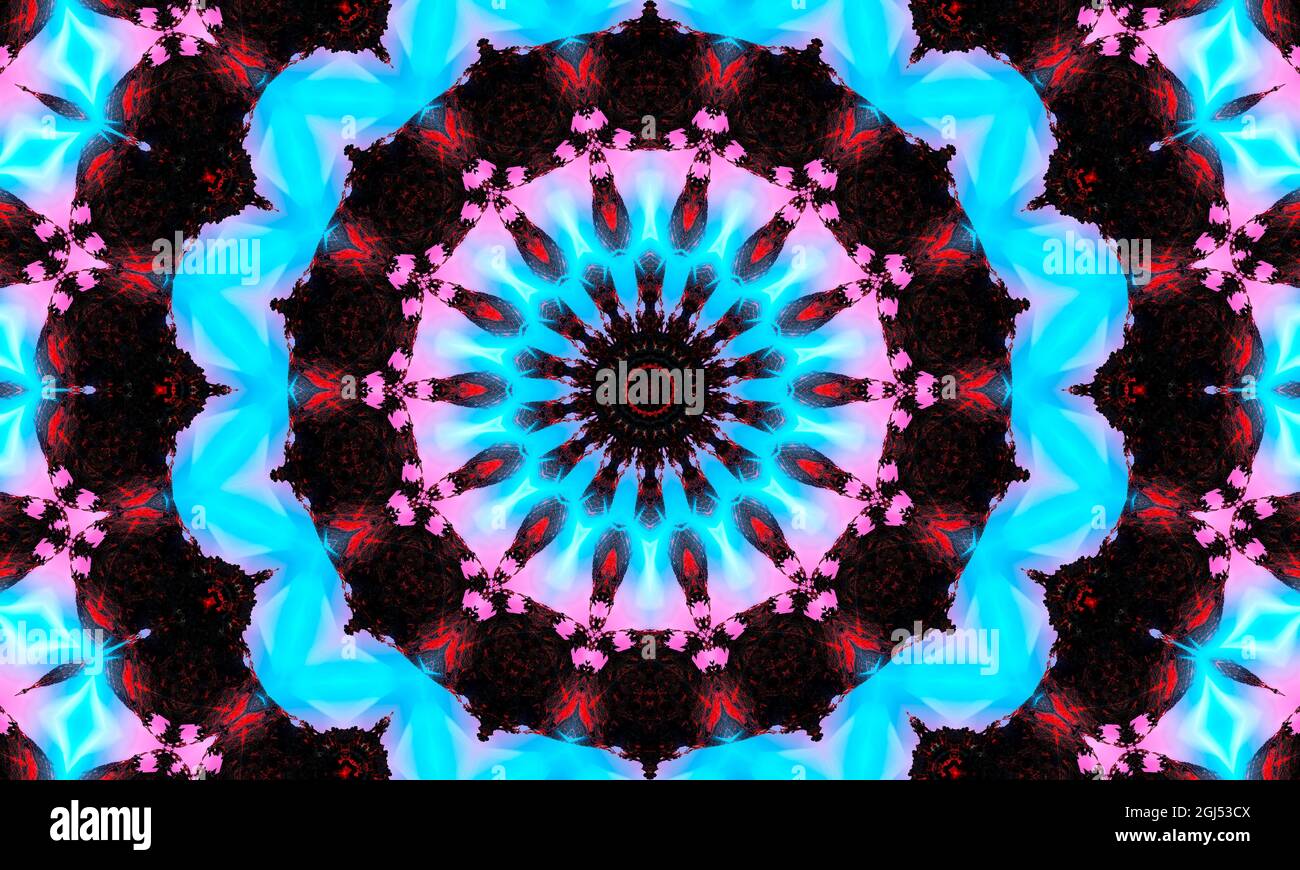 Carta da parati groovy. Bianco Ripeti Batik. Colore geometrico nero. Orrore psichedelico mistico. Rug geometrico bianco. Carta da parati mistica senza cuciture. Piazza nera Foto Stock