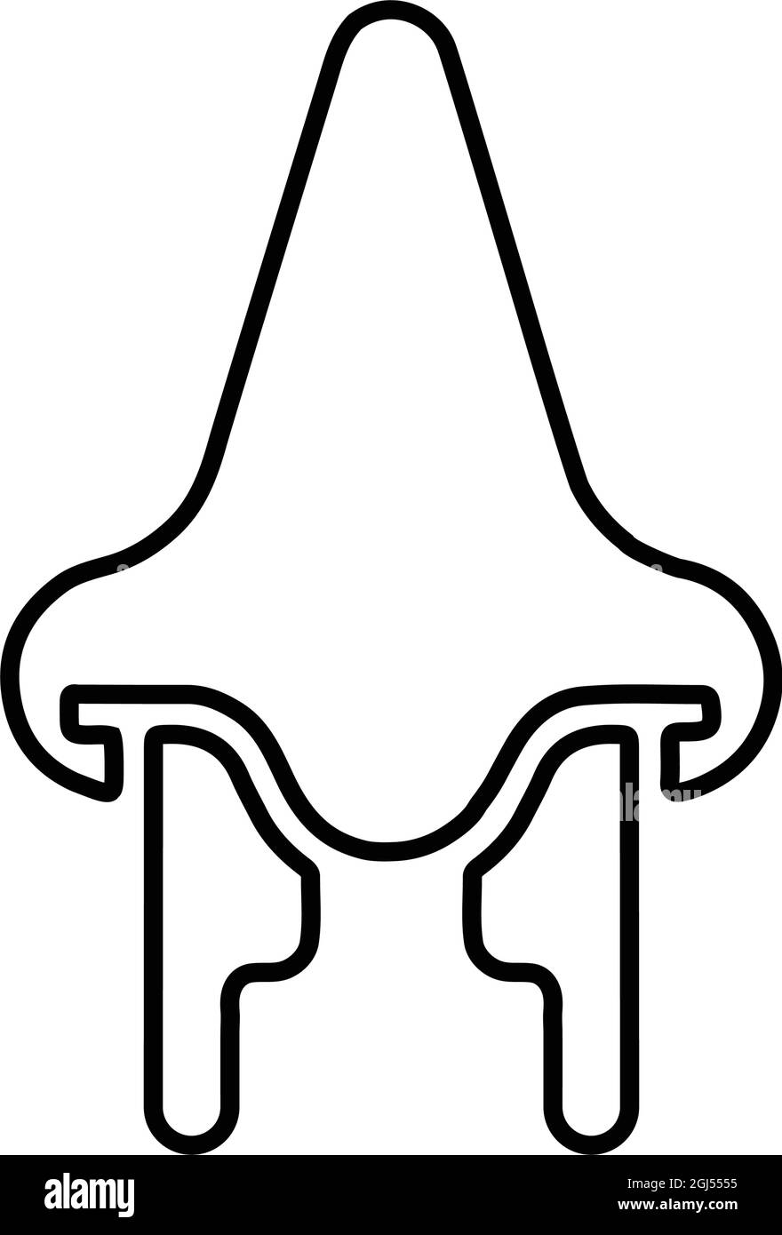 L'icona del raffreddore, dell'influenza e del naso è isolata su sfondo bianco. Utilizzo per grafica e web design o scopi commerciali. File EPS vettoriale. Illustrazione Vettoriale