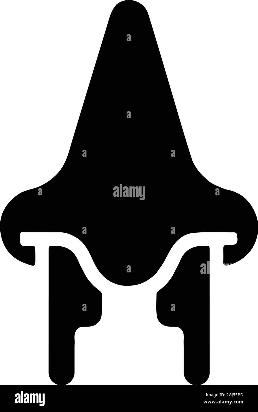 L'icona del raffreddore, dell'influenza e del naso è isolata su sfondo bianco. Utilizzo per grafica e web design o scopi commerciali. File EPS vettoriale. Illustrazione Vettoriale