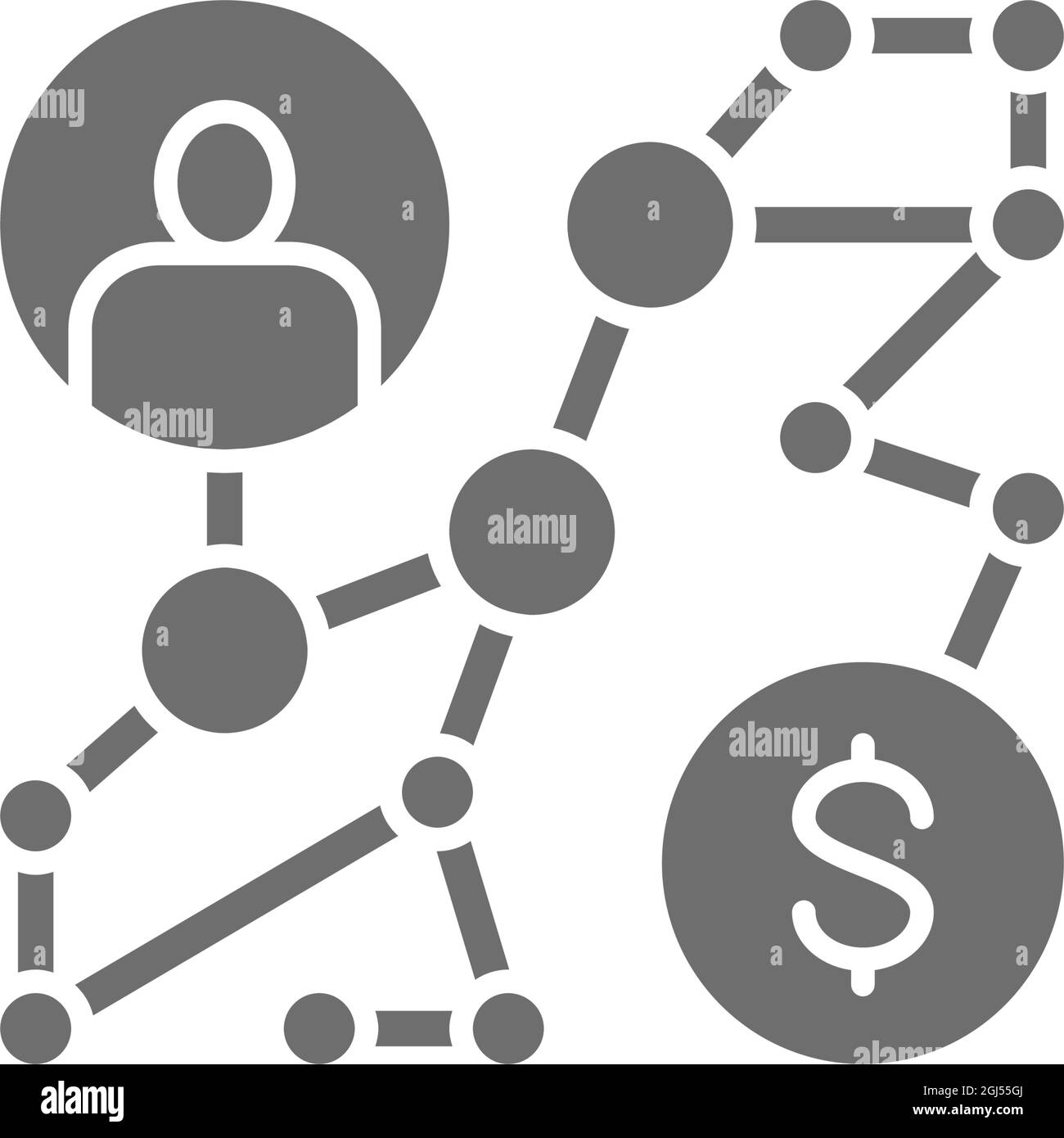 Strategia di business, modo di successo, algoritmo, istruzione icona grigia. Illustrazione Vettoriale