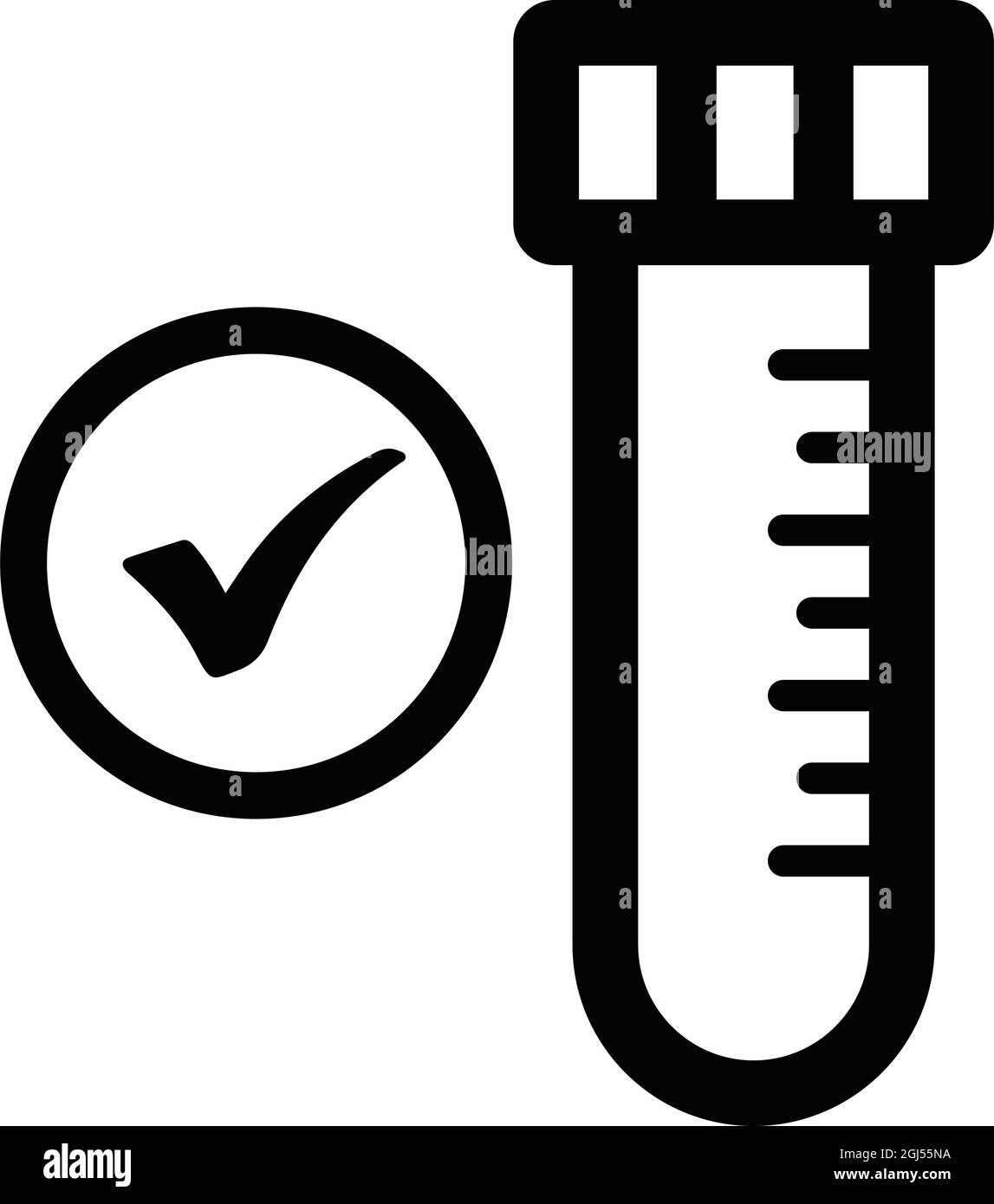Coronavirus, testato Icon - file Vector EPS. Ideale per supporti di stampa, Web, immagini di stock, uso commerciale o qualsiasi tipo di progetto. Illustrazione Vettoriale